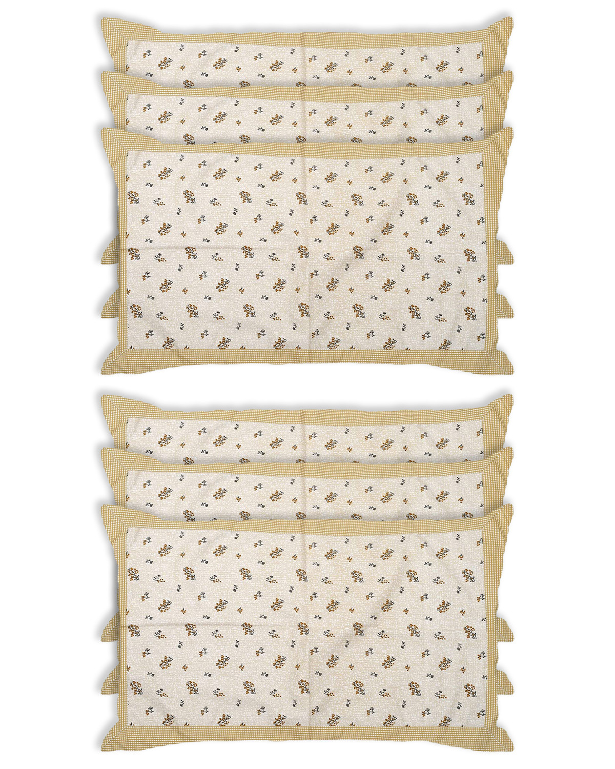 Kuber Industries Leaf Print Cotton Pillow Cover- 17x27 Inch,(Beige)