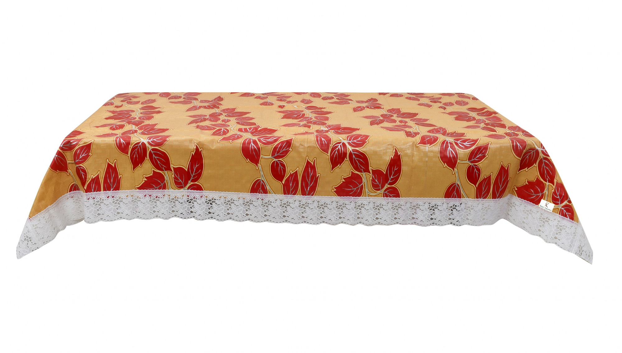 Kuber Industries Leaf Print PVC 4 Seater Center Table Cover 40