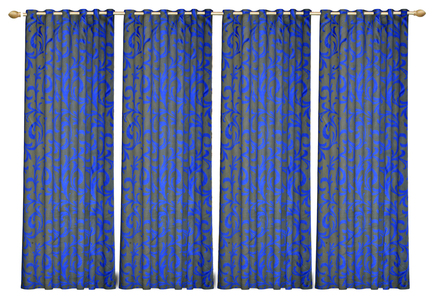 Kuber Industries Leaf Print Room Darkening Door Curtain, 7 Feet (Blue)