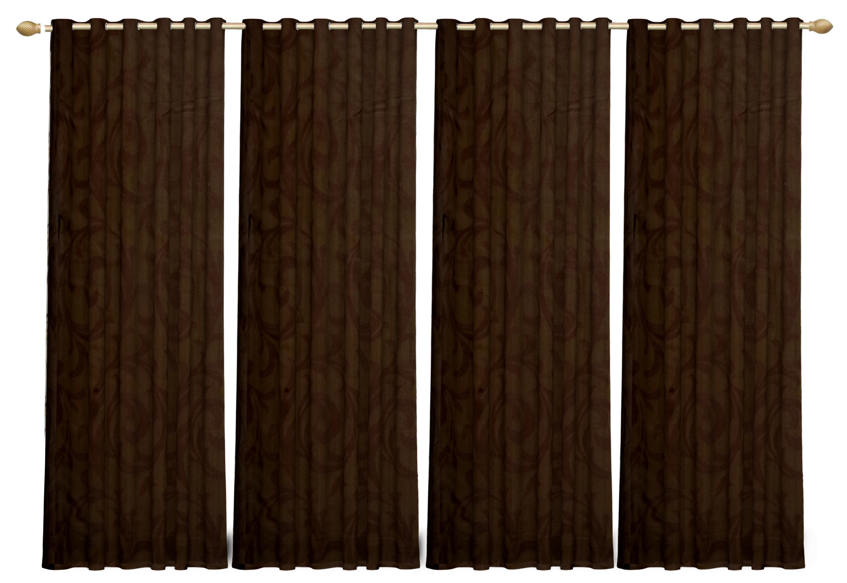 Kuber Industries Leaf Print Room Darkening Door Curtain, 7 Feet (Brown)