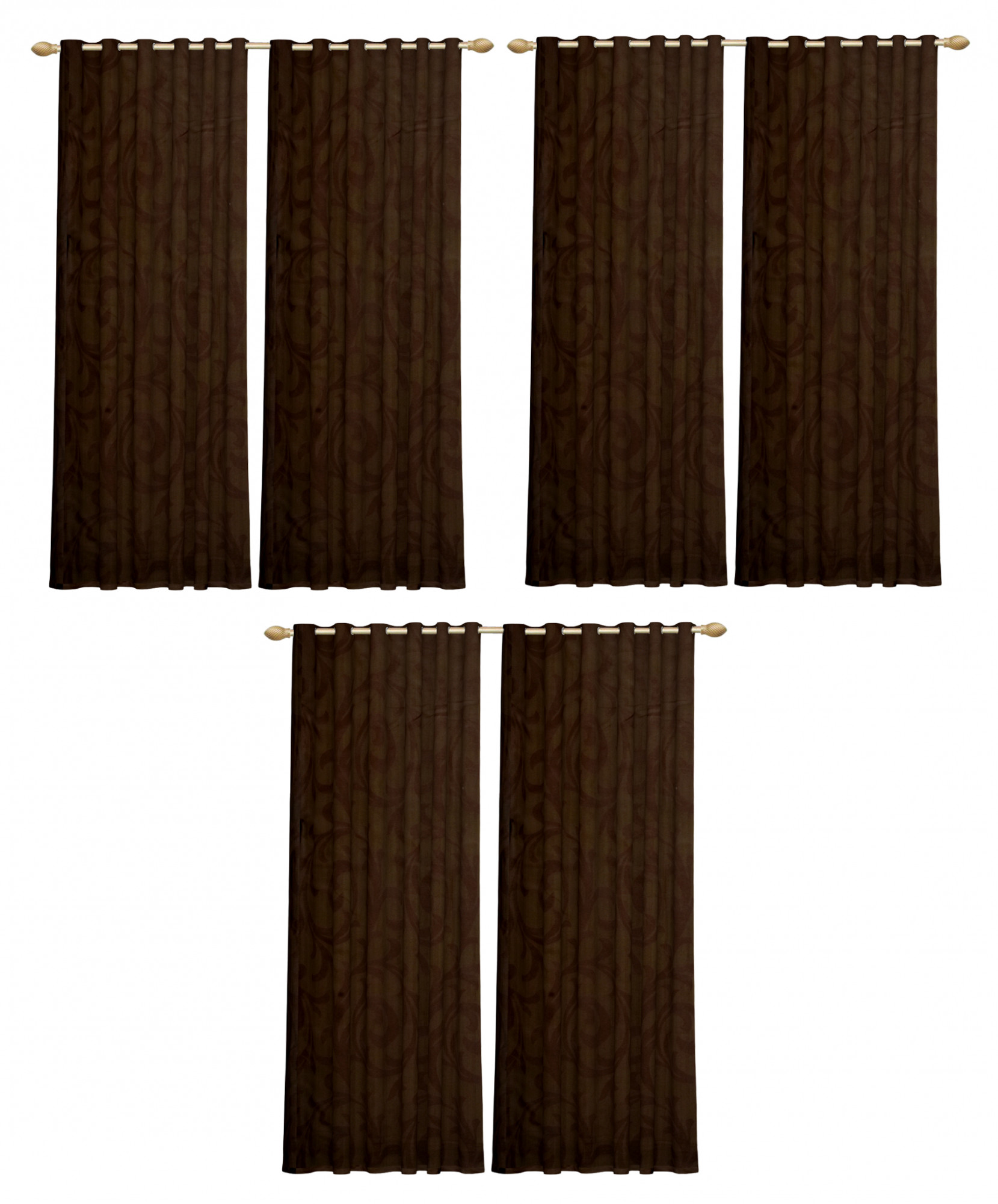 Kuber Industries Leaf Print Room Darkening Door Curtain, 7 Feet (Brown)