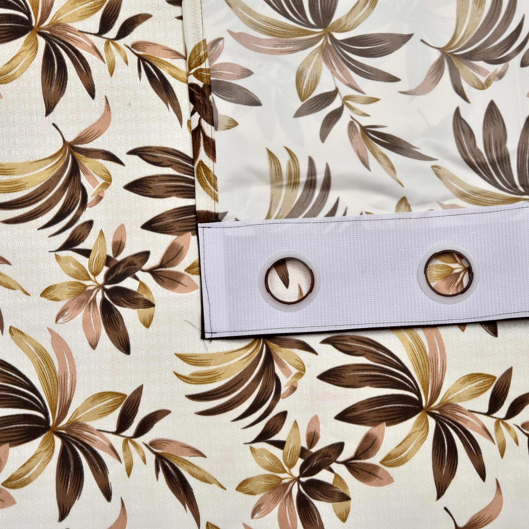 Kuber Industries Leaf Print Room Darkening Door Curtain, 7 Feet (Brown)