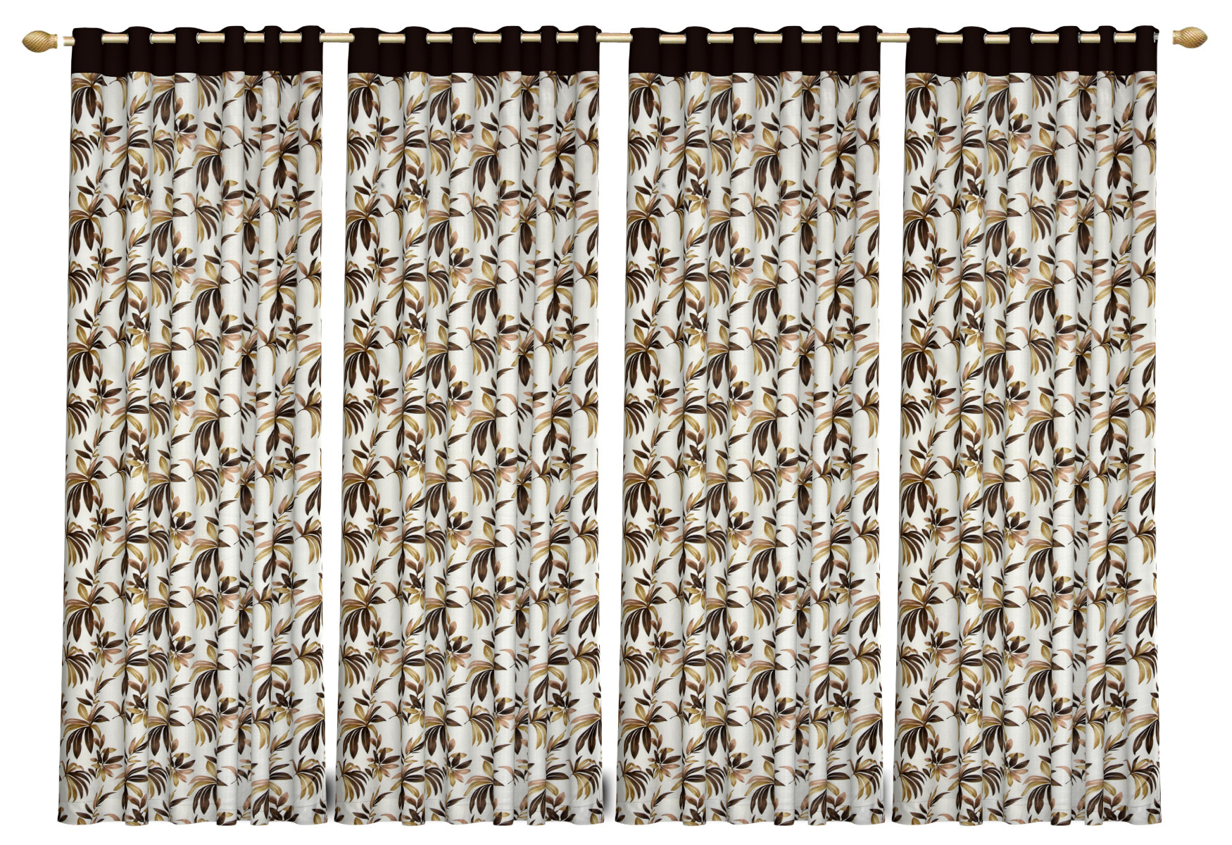 Kuber Industries Leaf Print Room Darkening Door Curtain, 7 Feet (Brown)