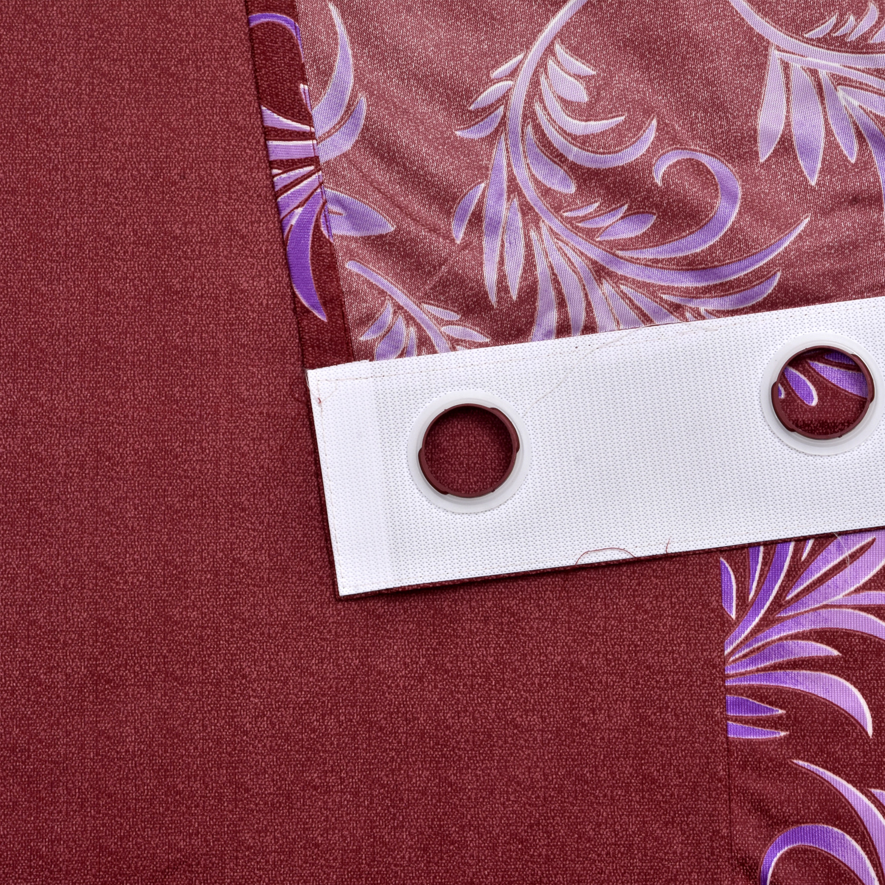 Kuber Industries Leaf Print Room Darkening Door Curtain, 7 Feet (Maroon)