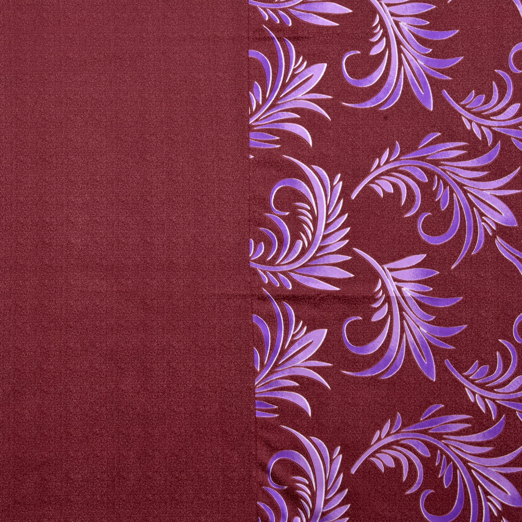 Kuber Industries Leaf Print Room Darkening Door Curtain, 7 Feet (Maroon)