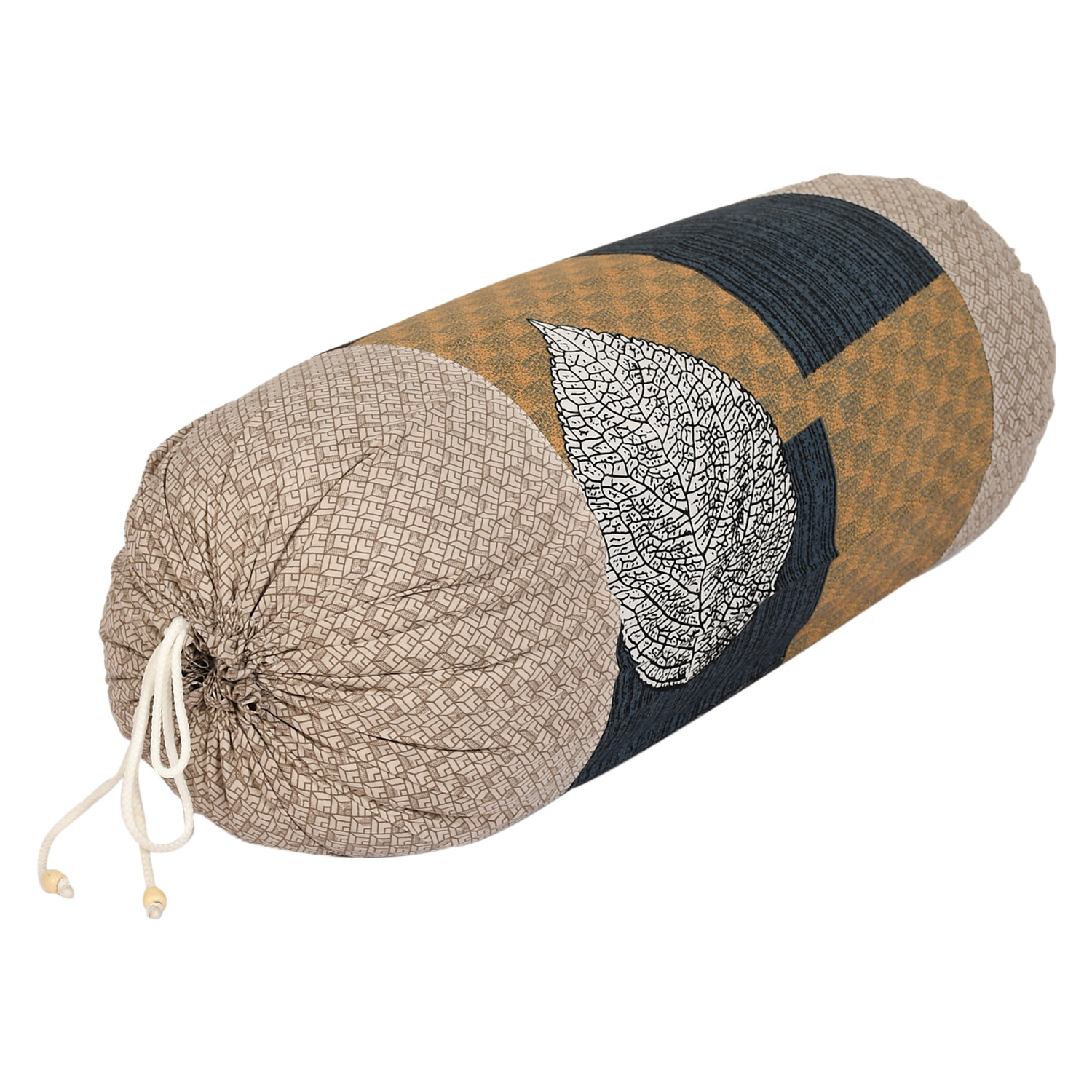 Kuber Industries Leaf Print Soft & Luxurious Decorative Cotton Bolster Cover 16