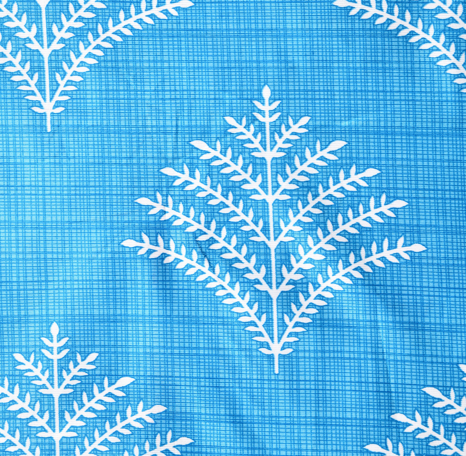 Kuber Industries Leaf Printed 7 Feet Door Curtain For Living Room, Bed Room, Kids Room With 8 Eyelet (Blue)-HS43KUBMART25589
