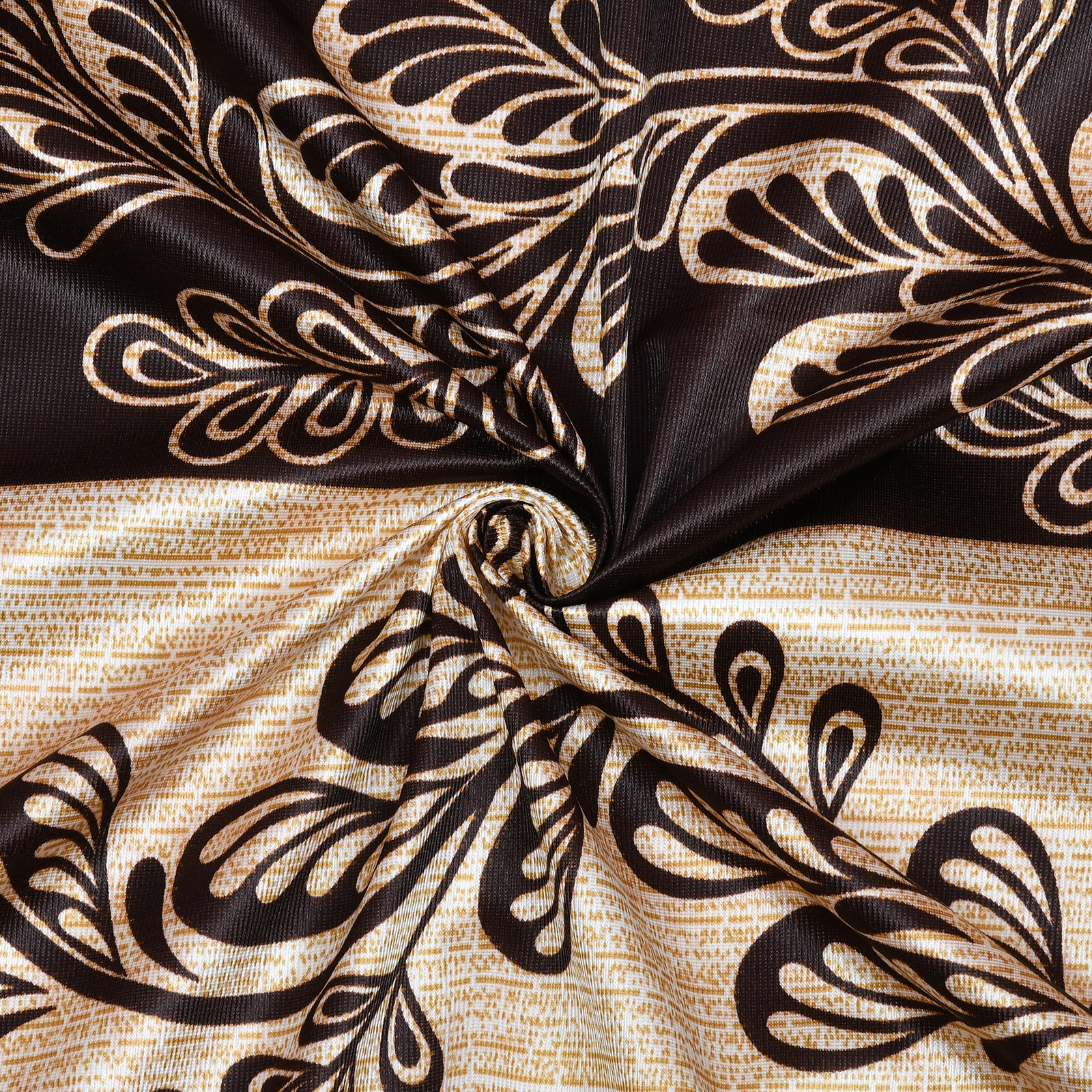 Kuber Industries Leaf Printed 7 Feet Door Curtain For Living Room, Bed Room, Kids Room With 8 Eyelet (Brown)-HS43KUBMART25597