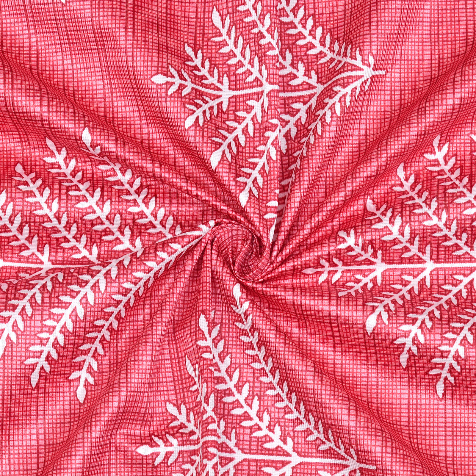 Kuber Industries Leaf Printed 7 Feet Door Curtain For Living Room, Bed Room, Kids Room With 8 Eyelet (Pink)-HS43KUBMART25585