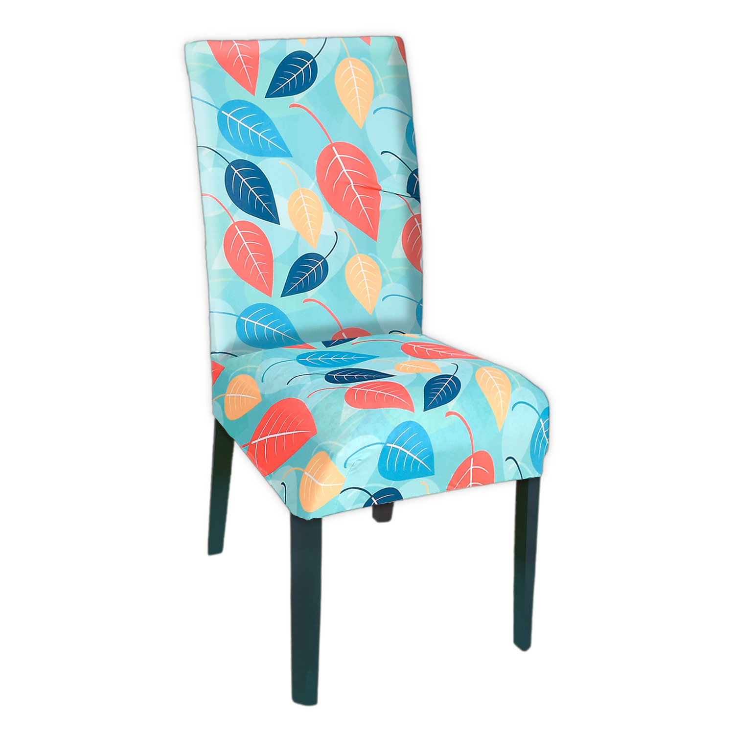 Kuber Industries Leaf Printed Elastic Stretchable Polyster Chair Cover For Home, Office, Hotels, Wedding Banquet (Multicolor)