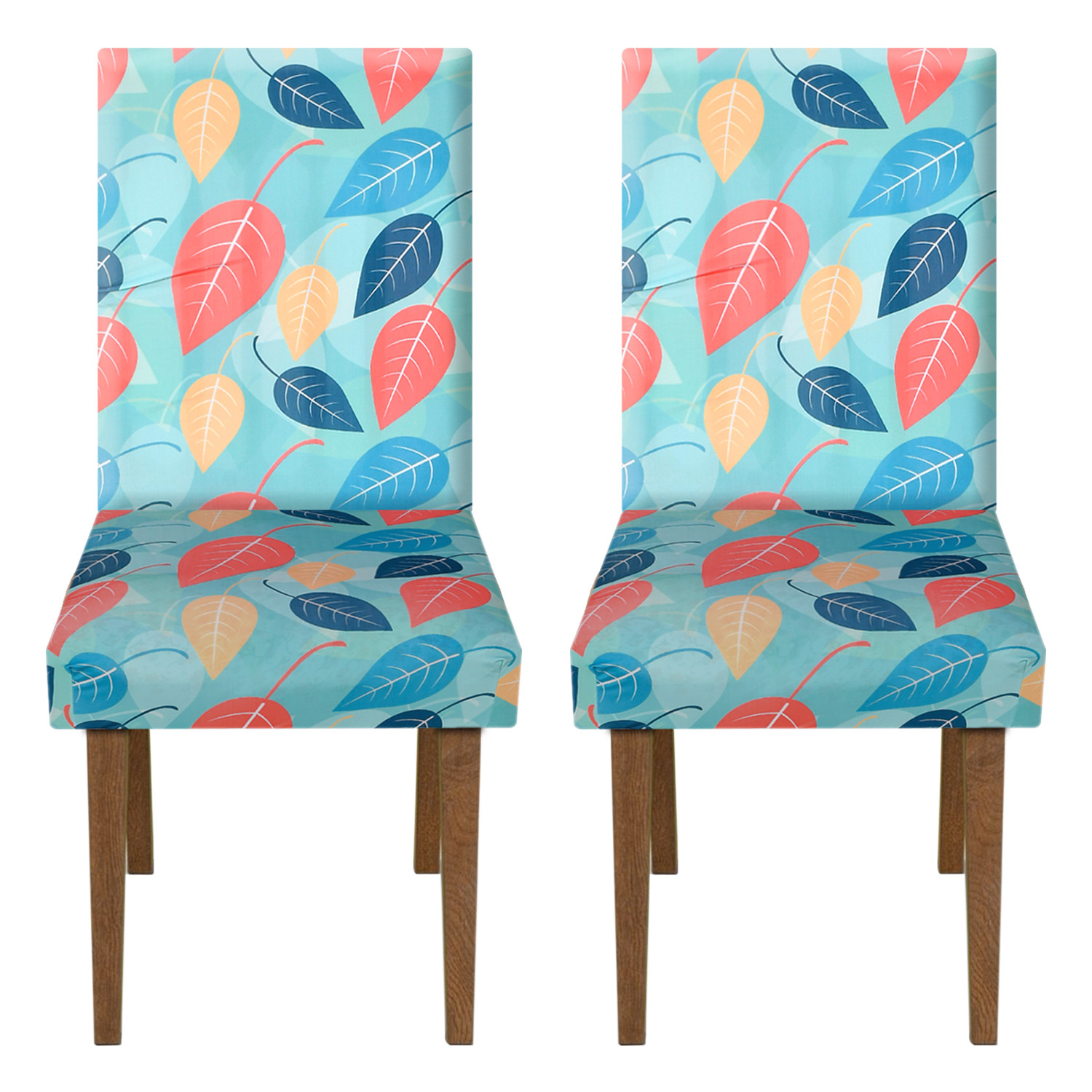 Kuber Industries Leaf Printed Elastic Stretchable Polyster Chair Cover For Home, Office, Hotels, Wedding Banquet (Multicolor)
