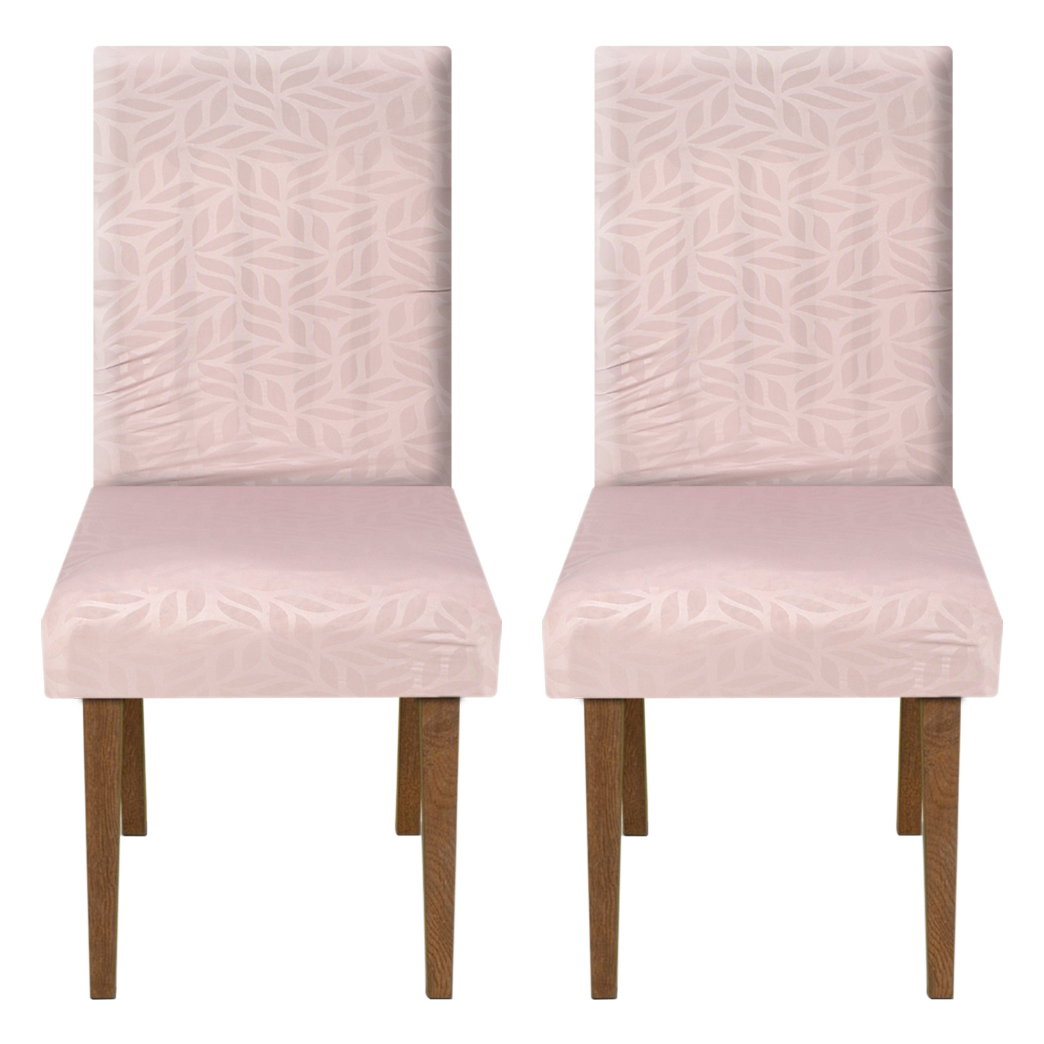 Kuber Industries Leaf Printed Elastic Stretchable Polyster Chair Cover For Home, Office, Hotels, Wedding Banquet (Pink)