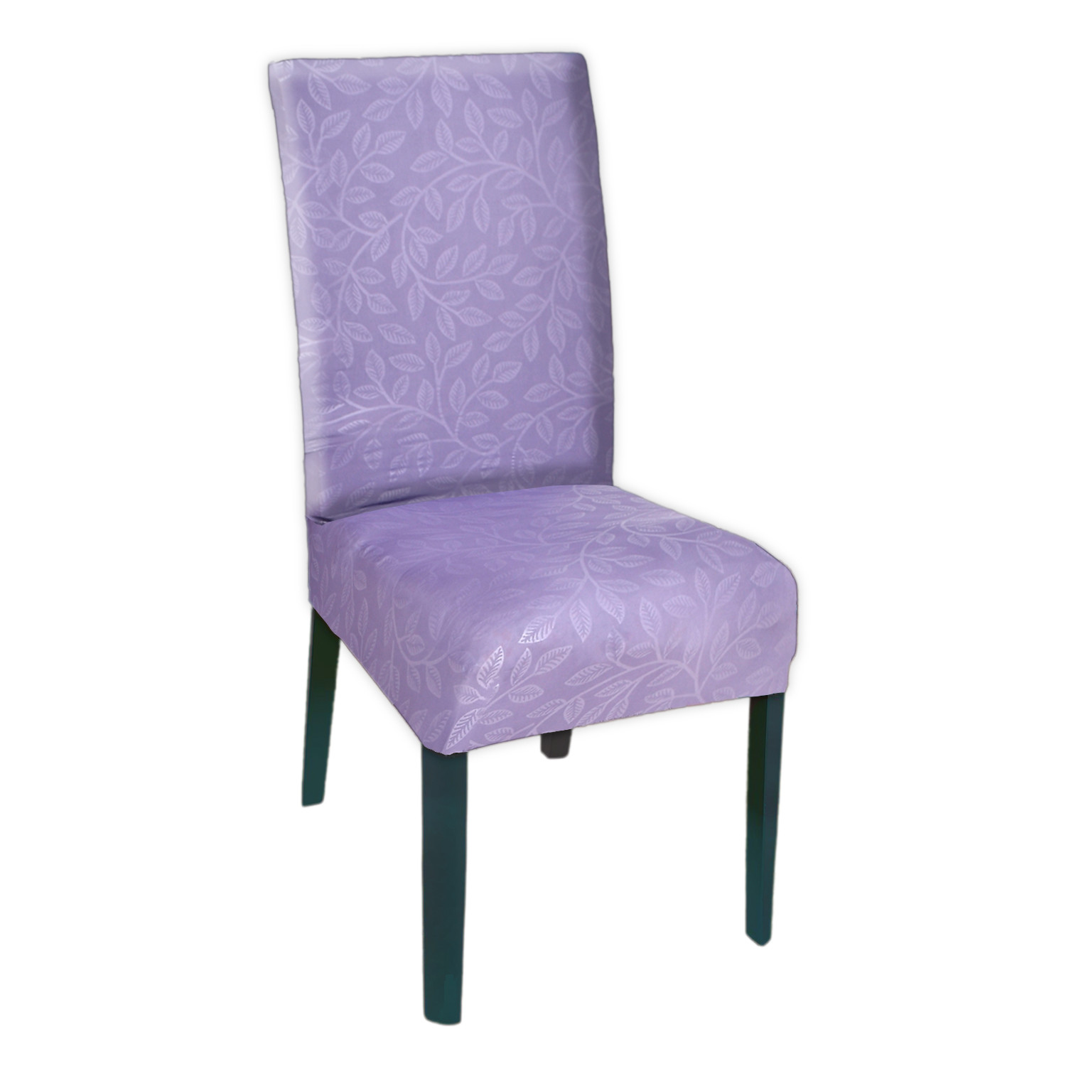 Kuber Industries Leaf Printed Elastic Stretchable Polyster Chair Cover For Home, Office, Hotels, Wedding Banquet (Purple)