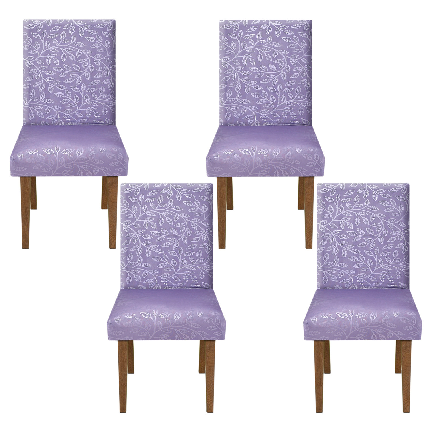 Kuber Industries Leaf Printed Elastic Stretchable Polyster Chair Cover For Home, Office, Hotels, Wedding Banquet (Purple)