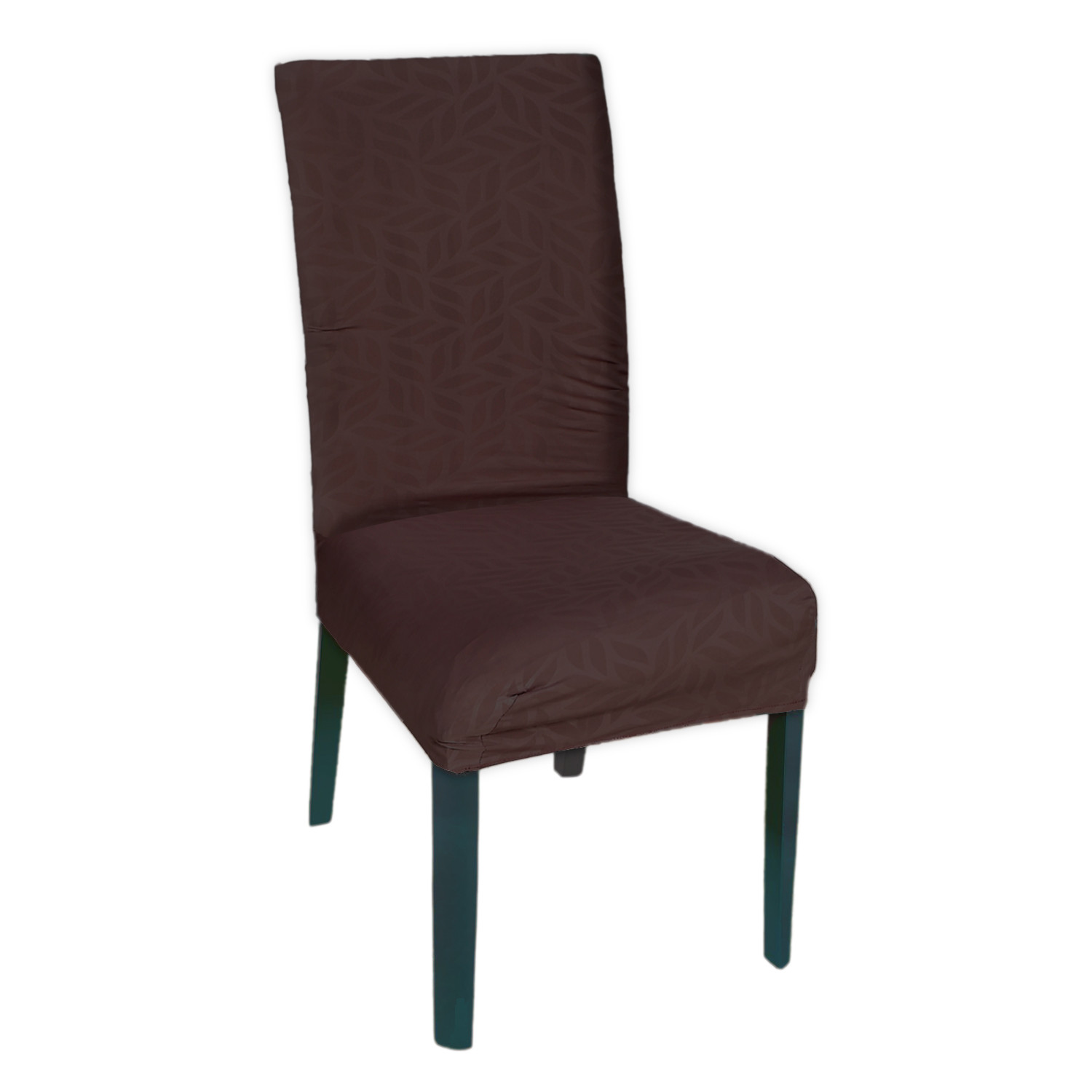 Kuber Industries Leaf Printed Elastic Stretchable Polyster Chair Cover For Home, Office, Hotels, Wedding Banquet (Brown)