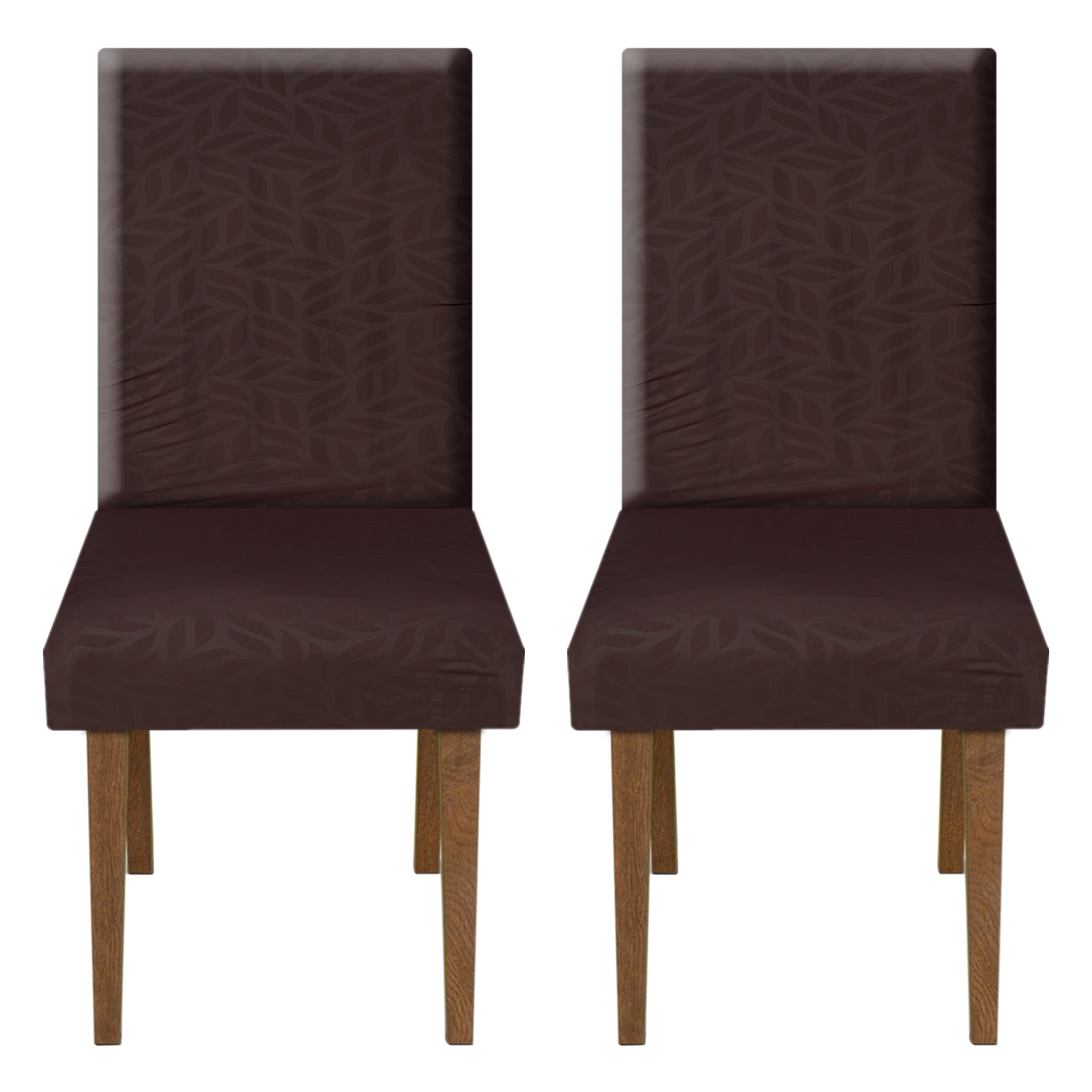Kuber Industries Leaf Printed Elastic Stretchable Polyster Chair Cover For Home, Office, Hotels, Wedding Banquet (Brown)