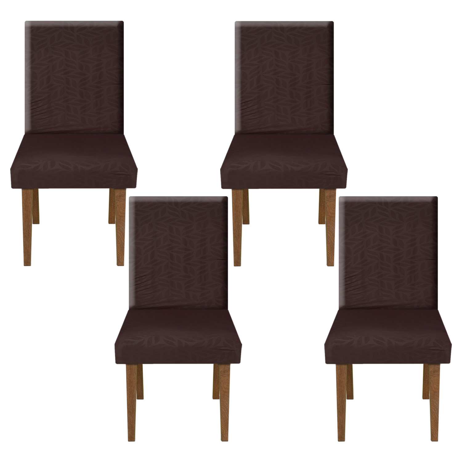 Kuber Industries Leaf Printed Elastic Stretchable Polyster Chair Cover For Home, Office, Hotels, Wedding Banquet (Brown)