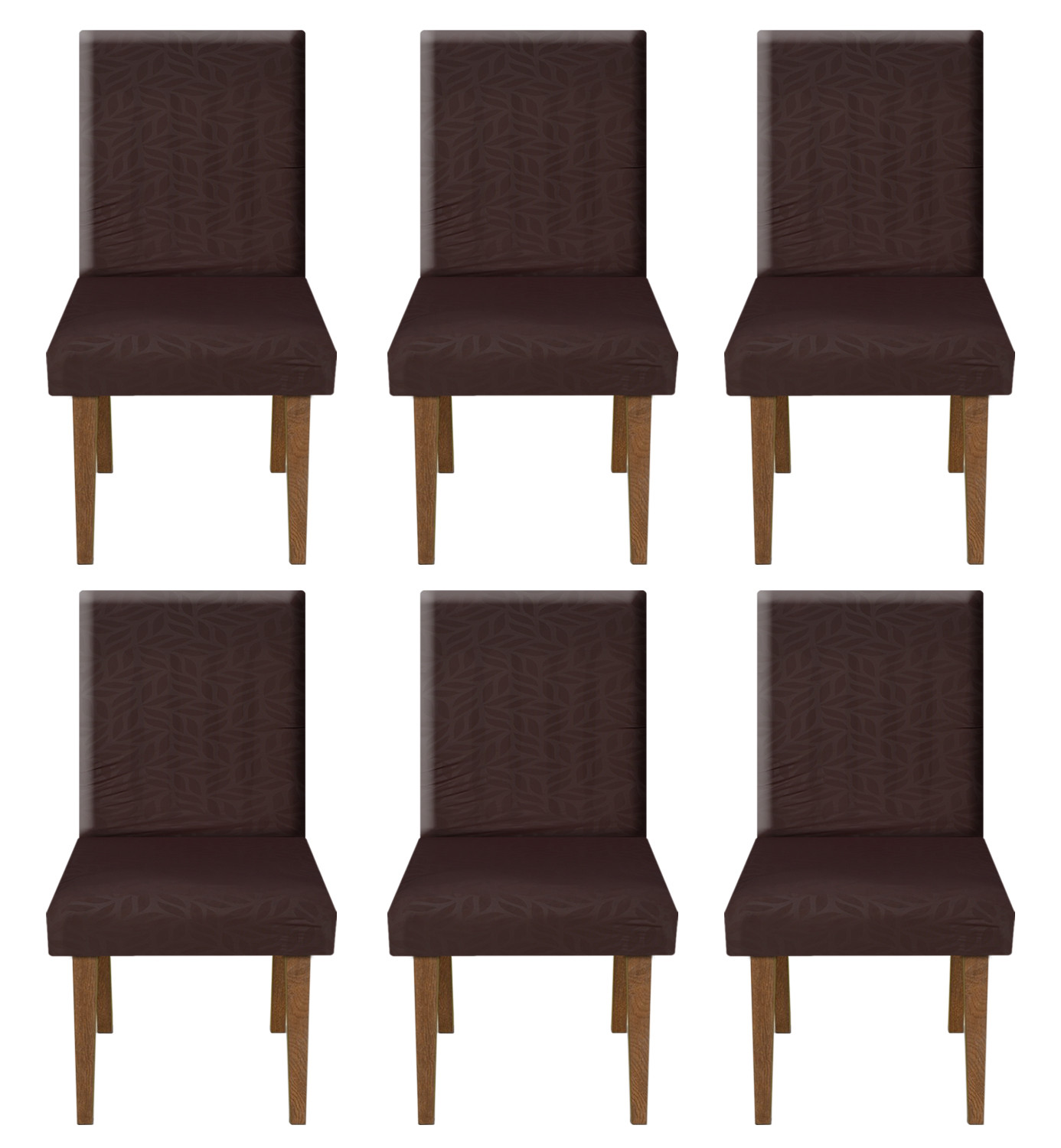 Kuber Industries Leaf Printed Elastic Stretchable Polyster Chair Cover For Home, Office, Hotels, Wedding Banquet (Brown)