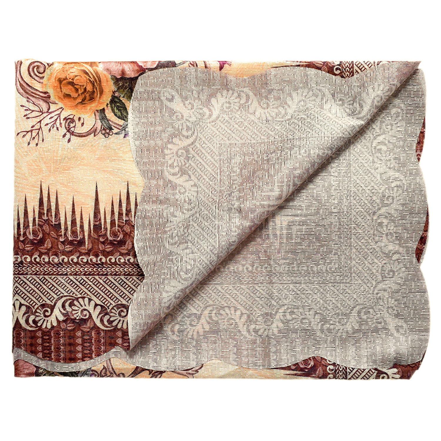Kuber Industries Leaf Printed Soft Cotton 4 Seater Center Table Cover- 40