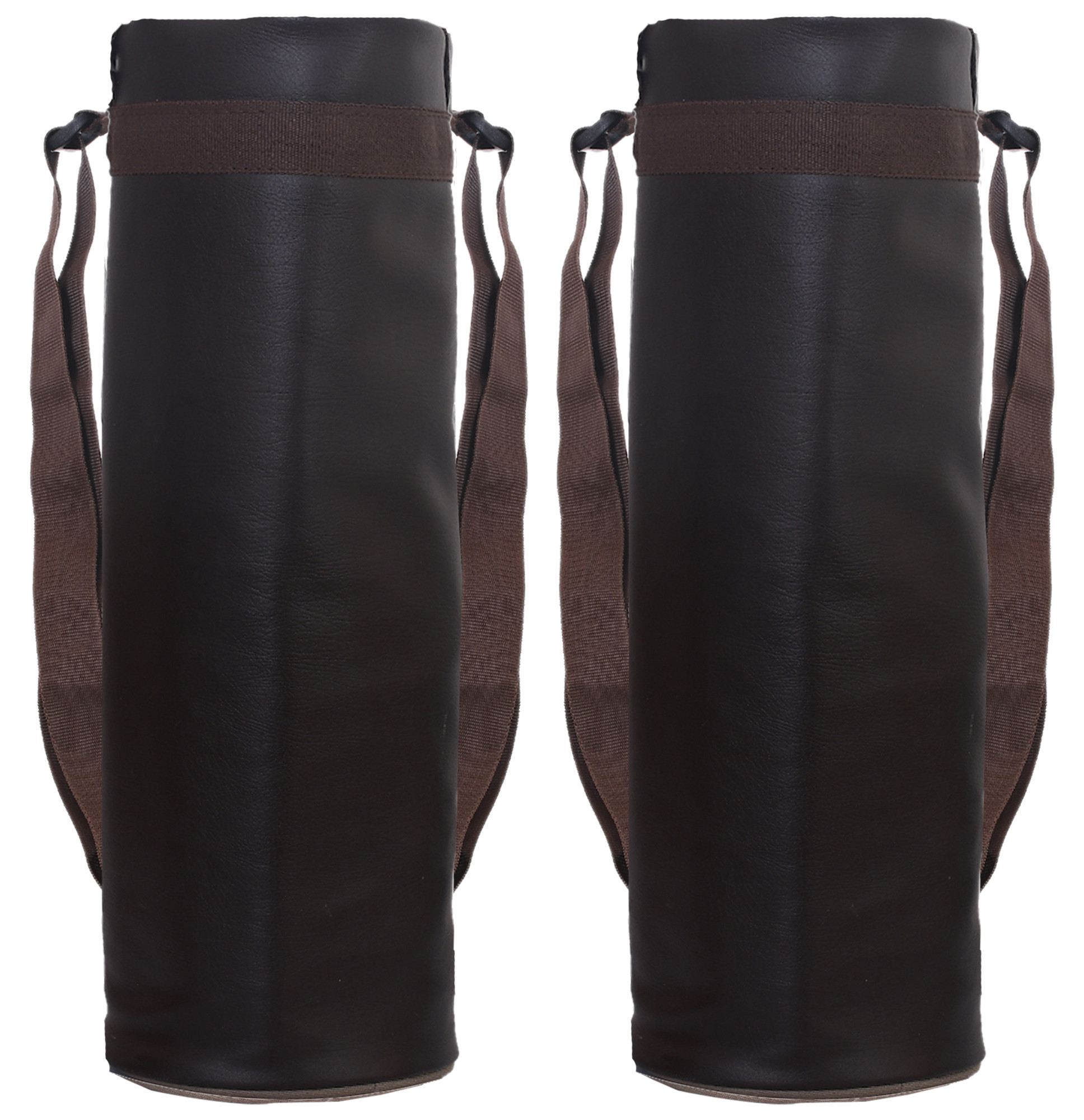 Kuber Industries Leather Insulated Round Water Bottle Cover/Bag,2.5 Ltr (Brown)
