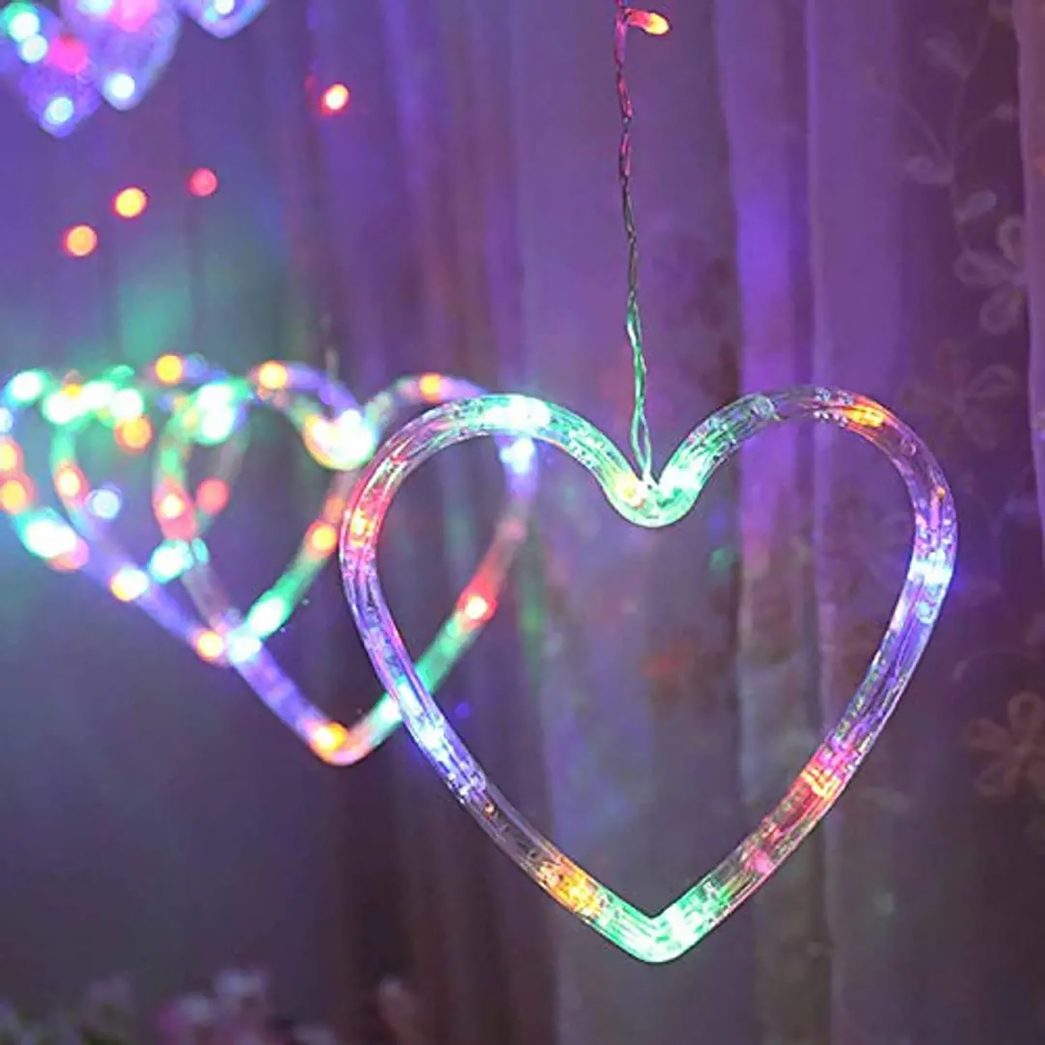 Kuber Industries LED String Light | 5 Heart & 5 Star LED String Lights | Light for Christmas | Light for Weddings | Star Light | Lights for Home Decoration | Multi