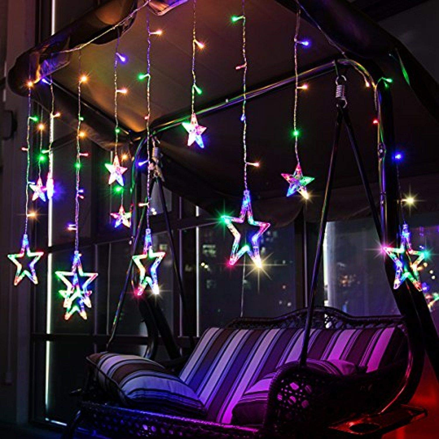 Kuber Industries LED String Light | 6 Big & 6 Small LED String Lights | Light for Christmas | Light for Weddings | Star Light | Lights for Home Decoration | Multi