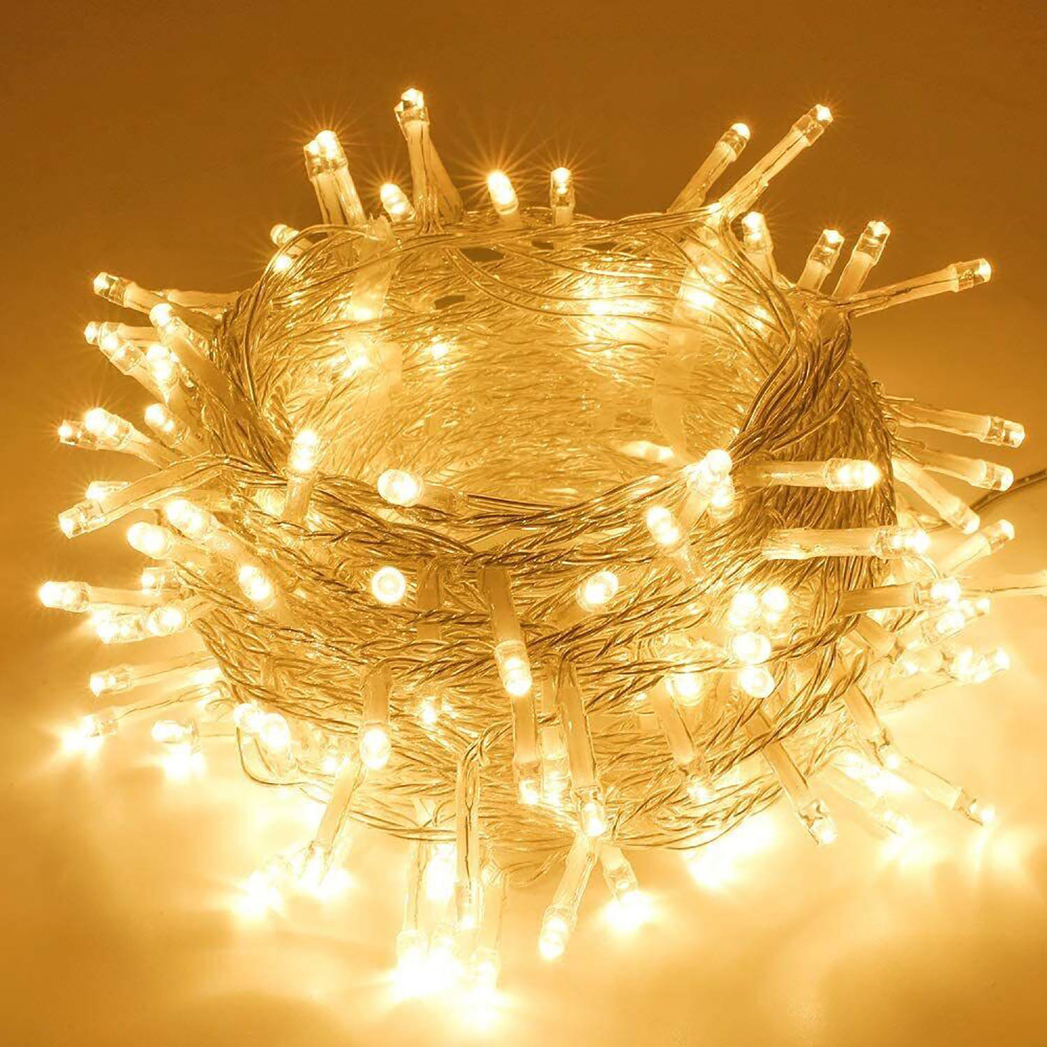 Kuber Industries LED String Lights | Diwali Rice Lights | Christmas Home Decoration Lights | Serial Bulbs String Lights | Lights for Décoration | 10 MTR | Warm White