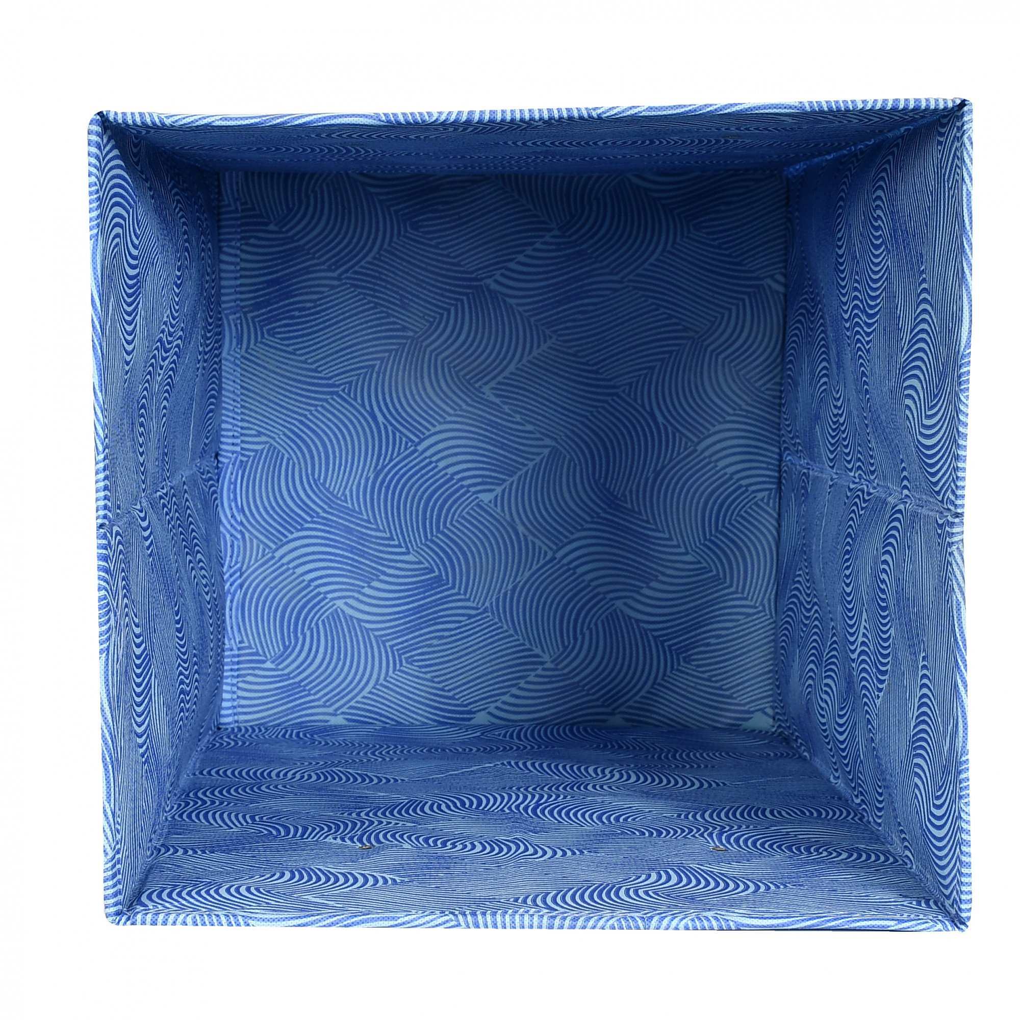 Kuber Industries Leheriya Print Non Woven Fabric Foldable Laundry Basket , Toy Storage Basket, Cloth Storage Basket With Handles (Blue)-KUBMART2079
