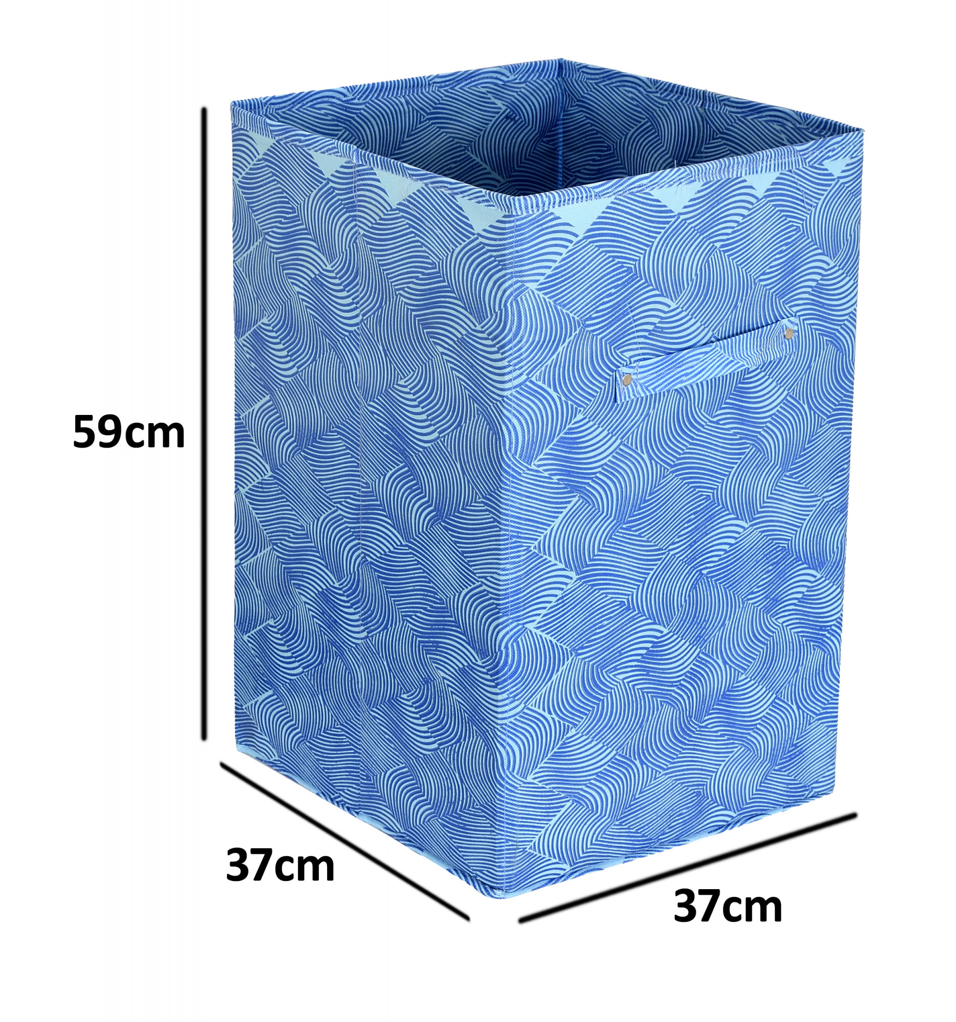 Kuber Industries Leheriya Print Non Woven Fabric Foldable Laundry Basket , Toy Storage Basket, Cloth Storage Basket With Handles (Blue)-KUBMART2079