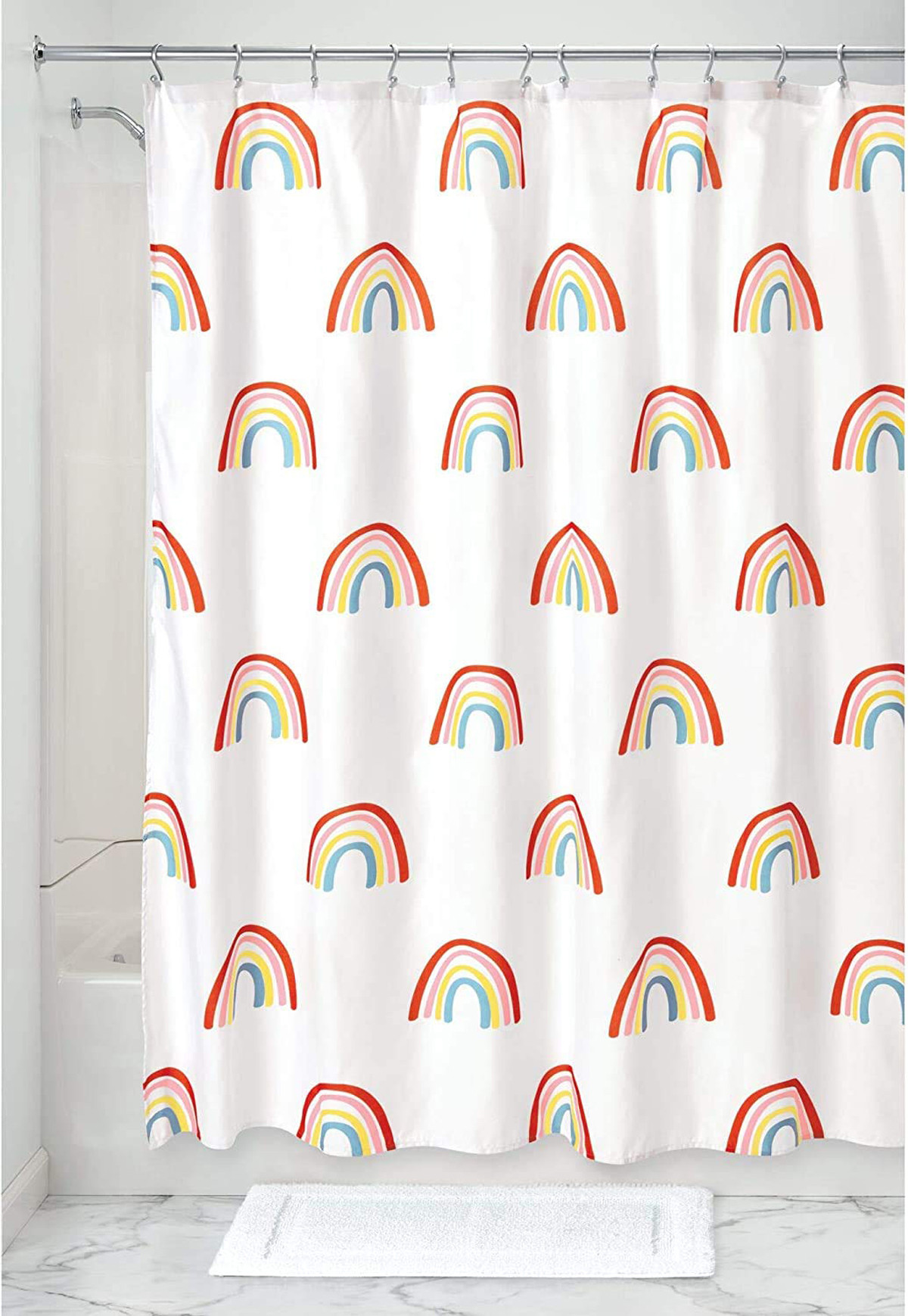 Kuber Industries Light Weight, Waterproof, Odorless, Rust-Resistant PEVA Shower Curtain For Bathroom Showers, Stalls and Bathtubs, 84