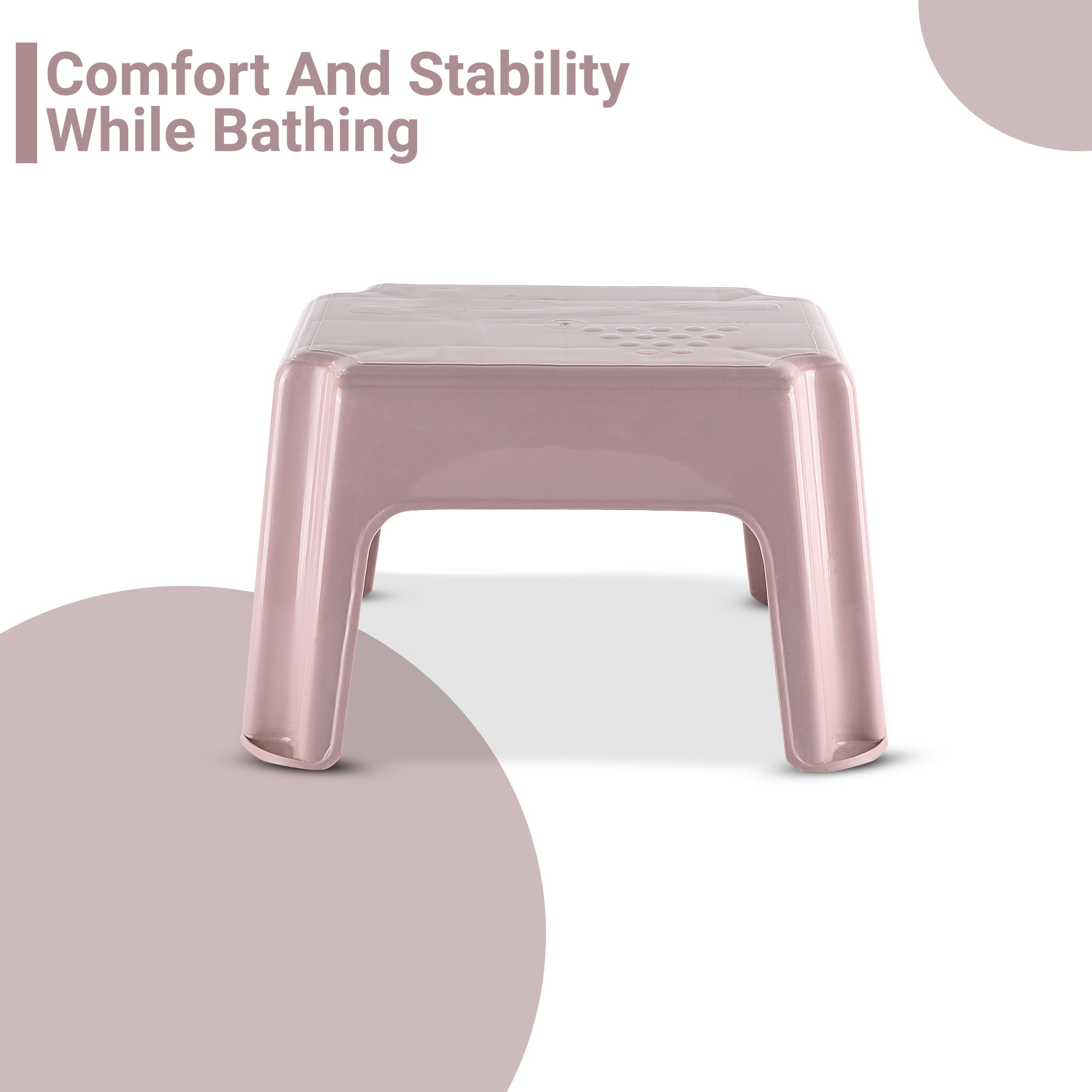 Kuber Industries Lightweight  Stackable Small Plastic Bath Stool for Bathrooms Kitchen  Home  Durable Senior Citizen  Adults Stool for Sitting  Arjun- Rose Pink