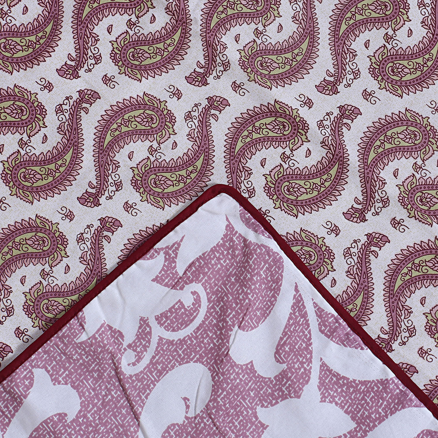 Kuber Industries Lightweight Carry Design Cotton Reversible Double Bed Dohar|AC Blanket For Home & Travelling (Pink)