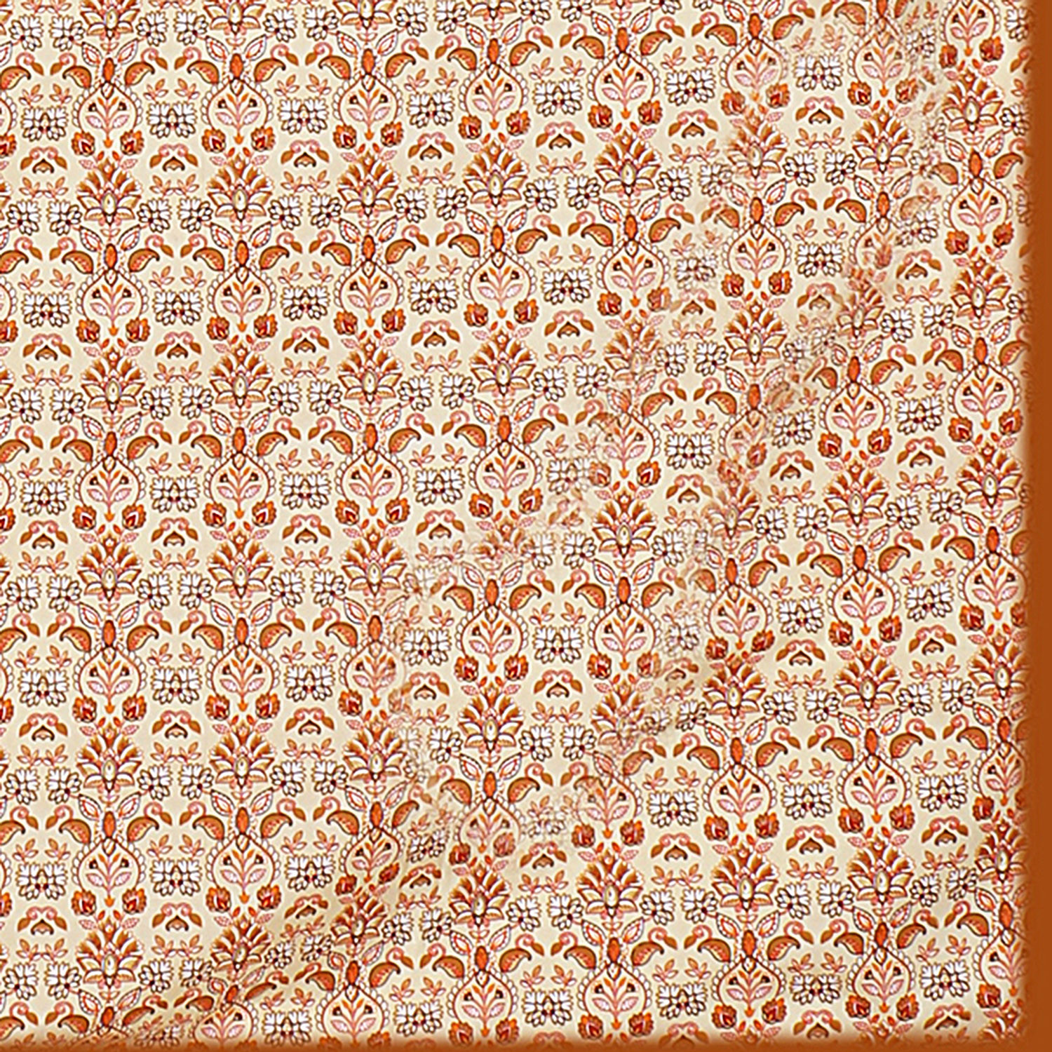 Kuber Industries Lightweight Paisley Design Cotton Reversible Double Bed Dohar|AC Blanket For Home & Travelling (Cream)