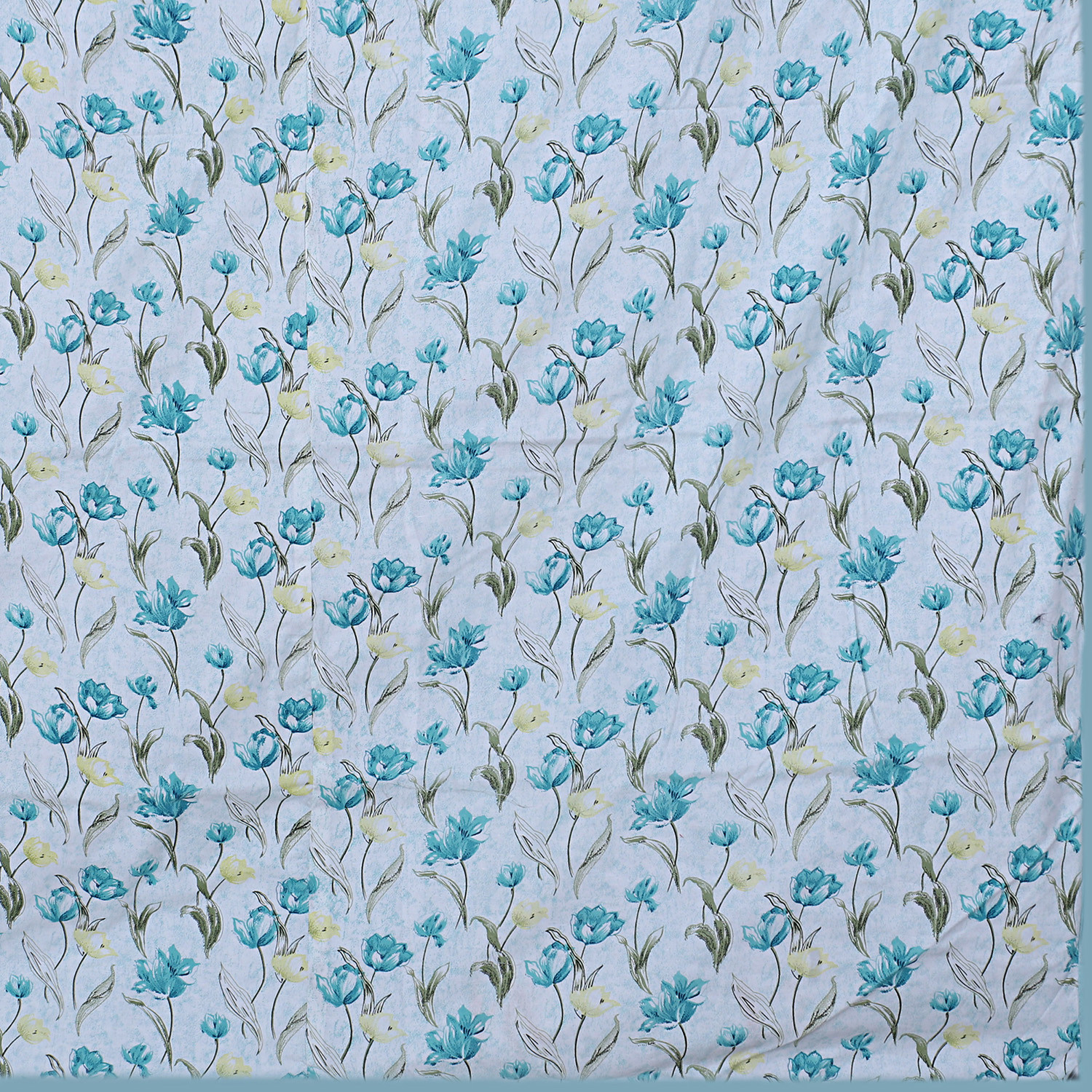 Kuber Industries Lightweight Tropical Plant Design Cotton Reversible Double Bed Dohar|AC Blanket For Home & Travelling (Sky Blue)