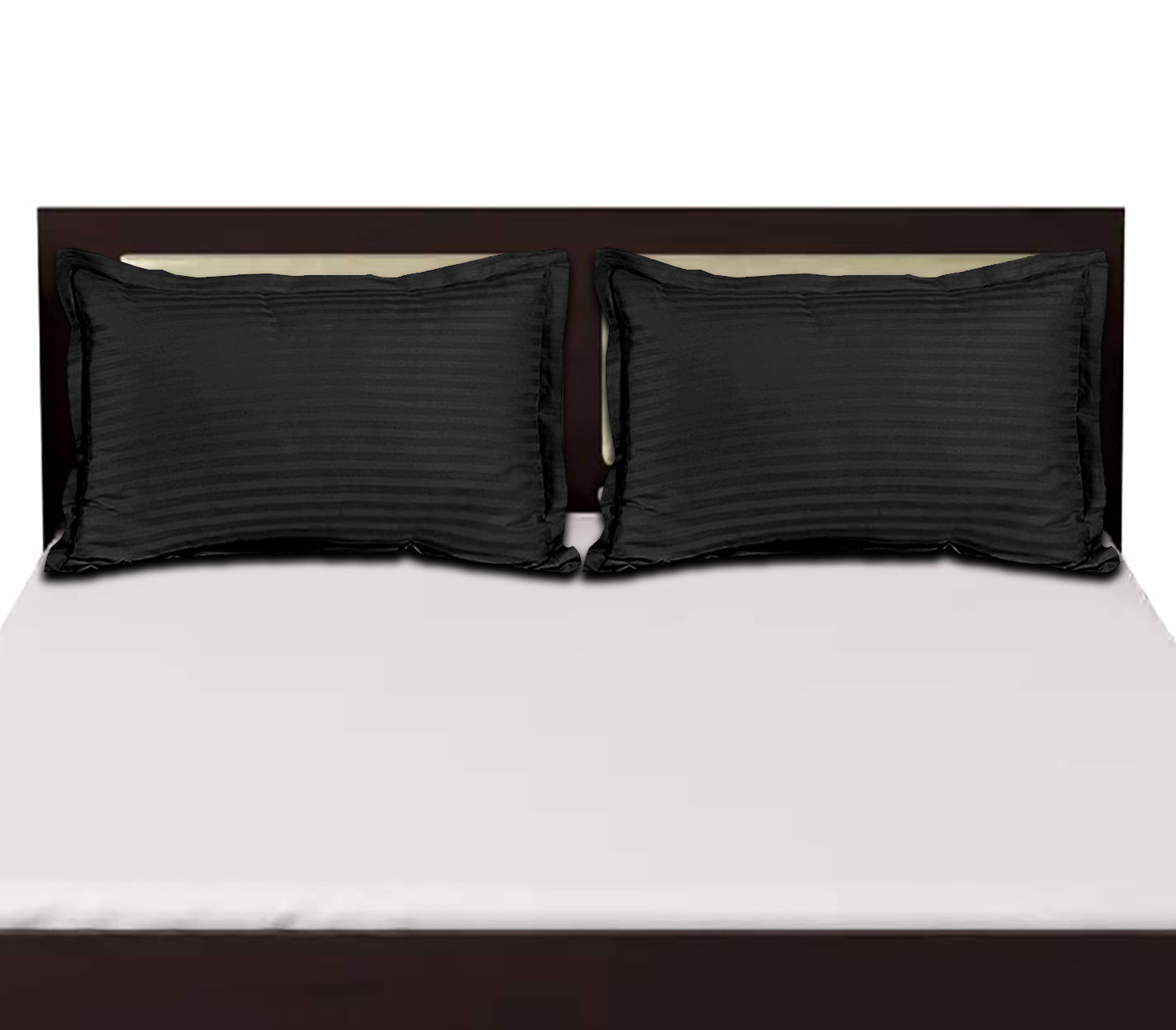 Kuber Industries Lining Design Breathable & Soft Cotton Pillow Cover/Protector/Case- 18x28 Inch,(Black)-HS43KUBMART26773