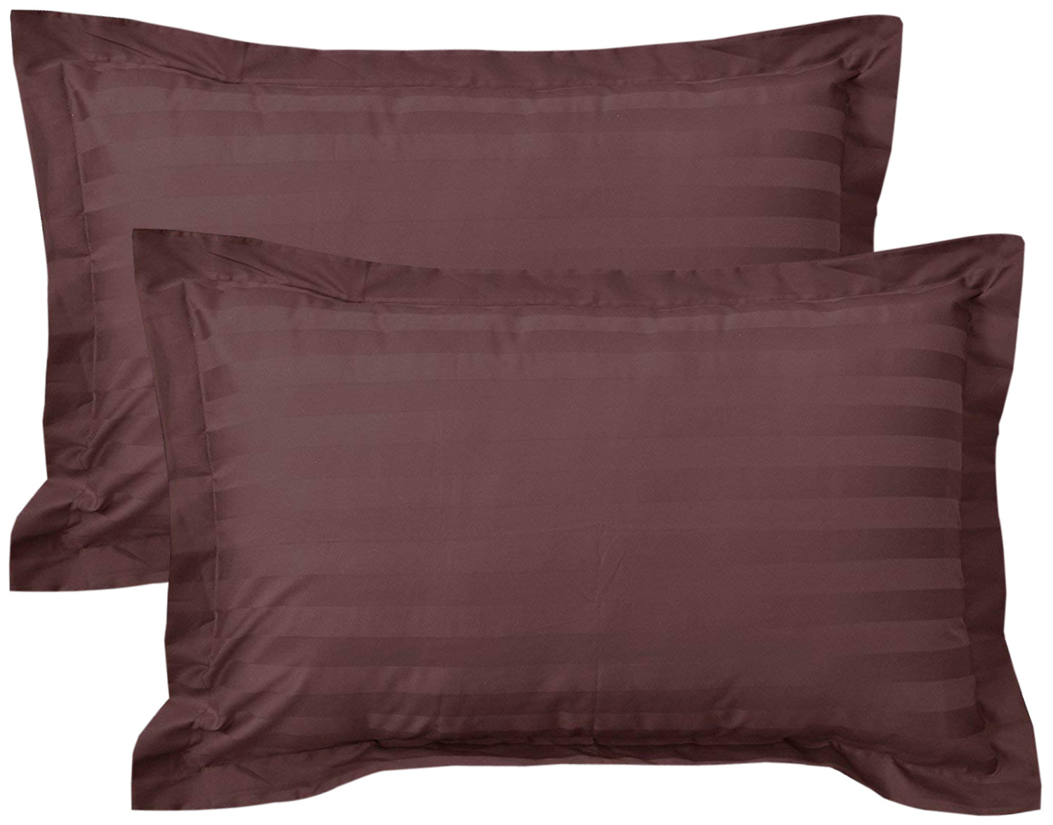 Kuber Industries Lining Design Breathable & Soft Cotton Pillow Cover/Protector/Case- 18x28 Inch,(Brown)-HS43KUBMART26749