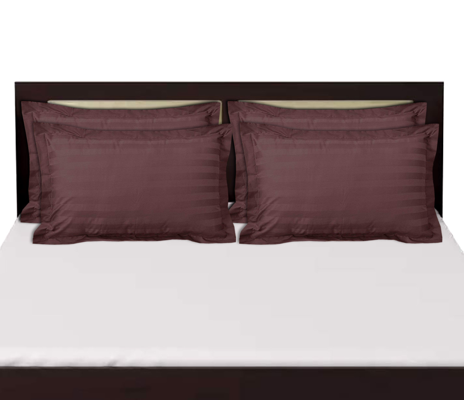 Kuber Industries Lining Design Breathable & Soft Cotton Pillow Cover/Protector/Case- 18x28 Inch,(Brown)-HS43KUBMART26749