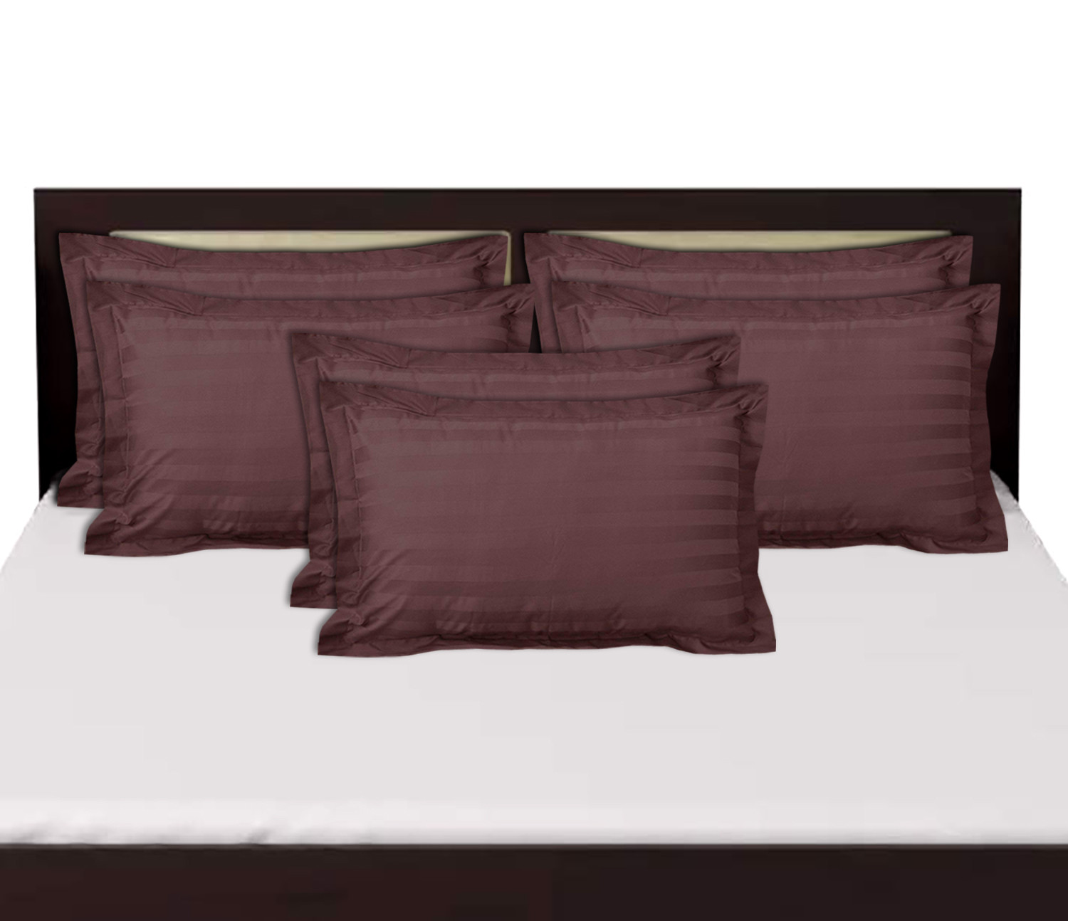 Kuber Industries Lining Design Breathable & Soft Cotton Pillow Cover/Protector/Case- 18x28 Inch,(Brown)-HS43KUBMART26749