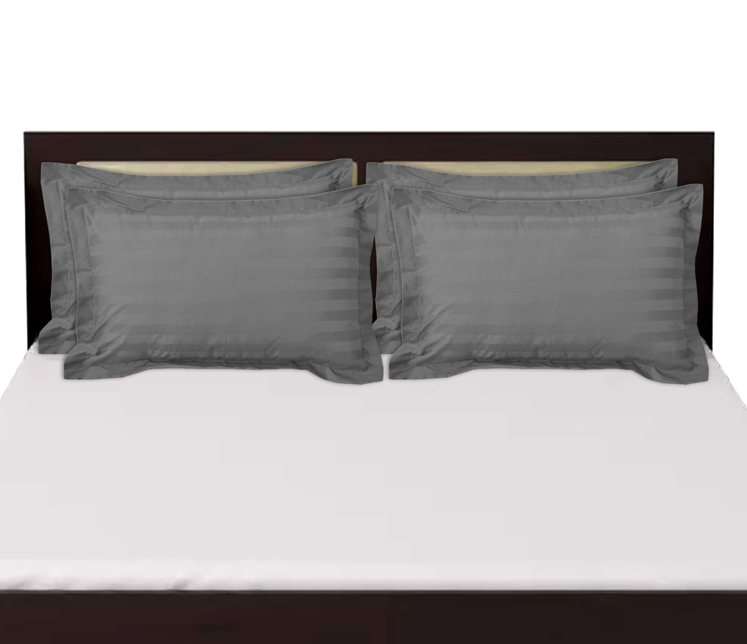 Kuber Industries Lining Design Breathable & Soft Cotton Pillow Cover/Protector/Case- 18x28 Inch,(Grey)-HS43KUBMART26755