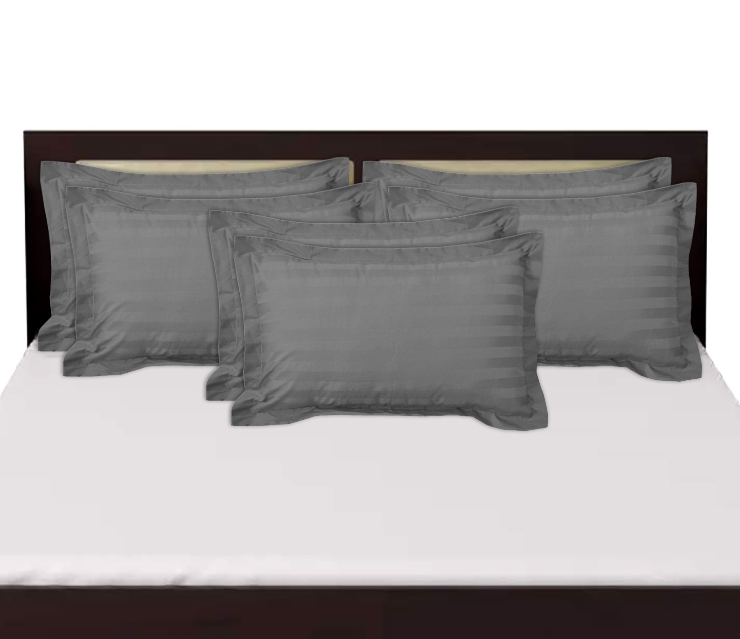 Kuber Industries Lining Design Breathable & Soft Cotton Pillow Cover/Protector/Case- 18x28 Inch,(Grey)-HS43KUBMART26755