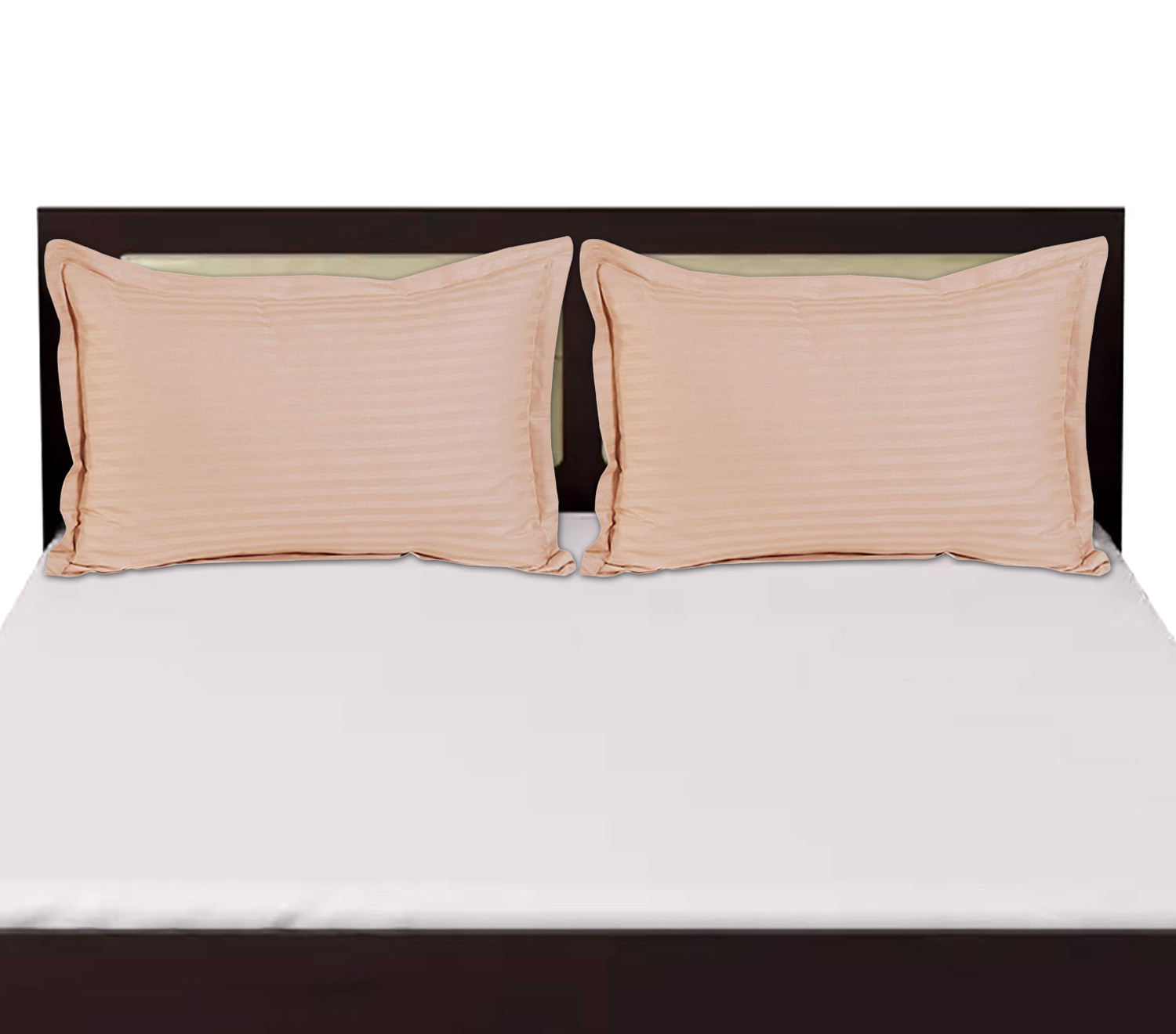 Kuber Industries Lining Design Breathable & Soft Cotton Pillow Cover/Protector/Case- 18x28 Inch,(Peach)-HS43KUBMART26767