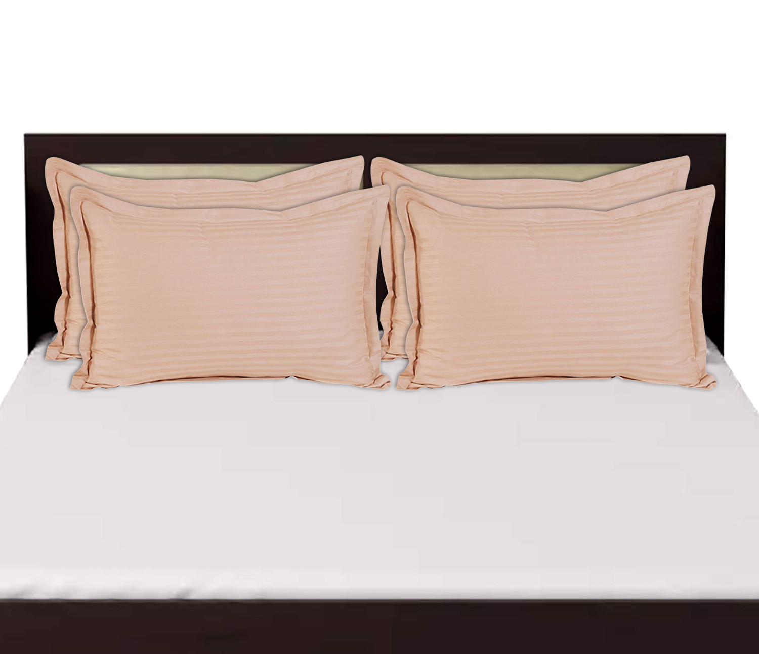 Kuber Industries Lining Design Breathable & Soft Cotton Pillow Cover/Protector/Case- 18x28 Inch,(Peach)-HS43KUBMART26767