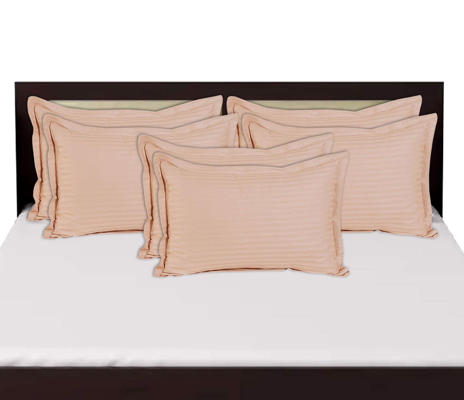 Kuber Industries Lining Design Breathable & Soft Cotton Pillow Cover/Protector/Case- 18x28 Inch,(Peach)-HS43KUBMART26767