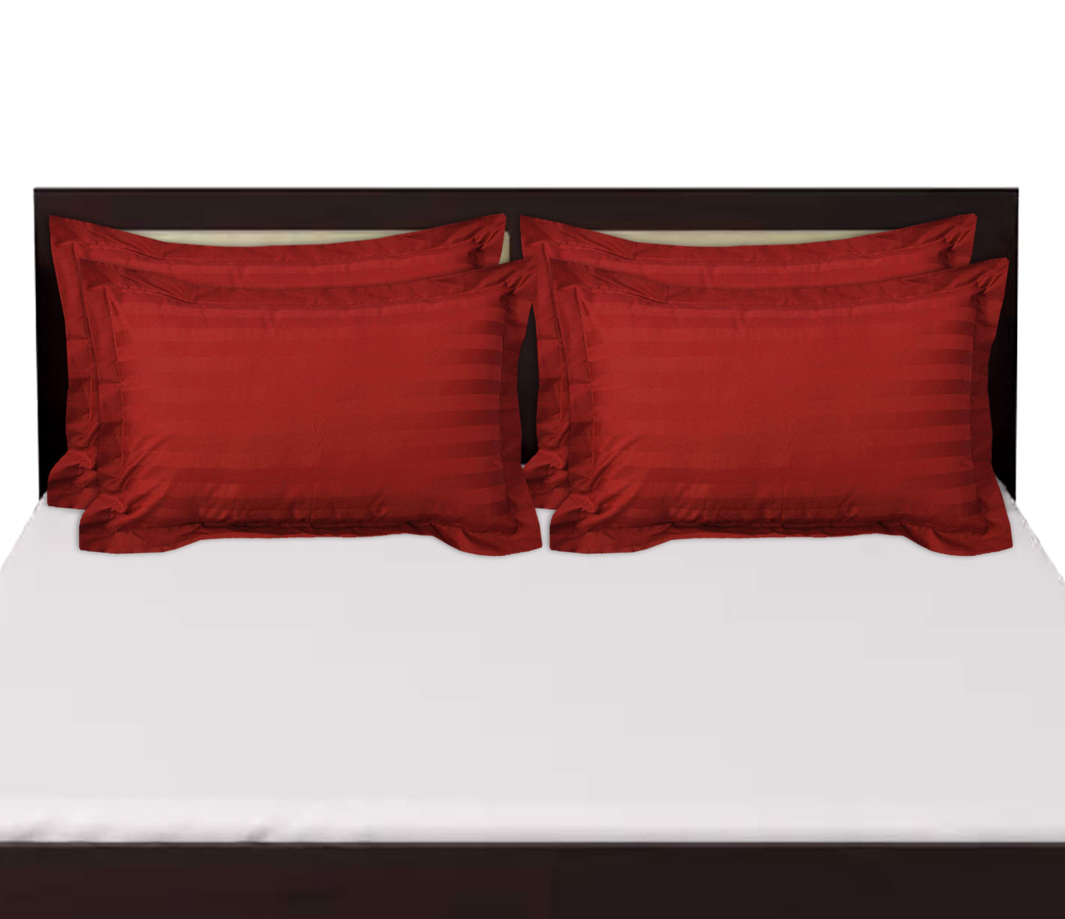 Kuber Industries Lining Design Breathable & Soft Cotton Pillow Cover/Protector/Case- 18x28 Inch,(Red)-HS43KUBMART26785
