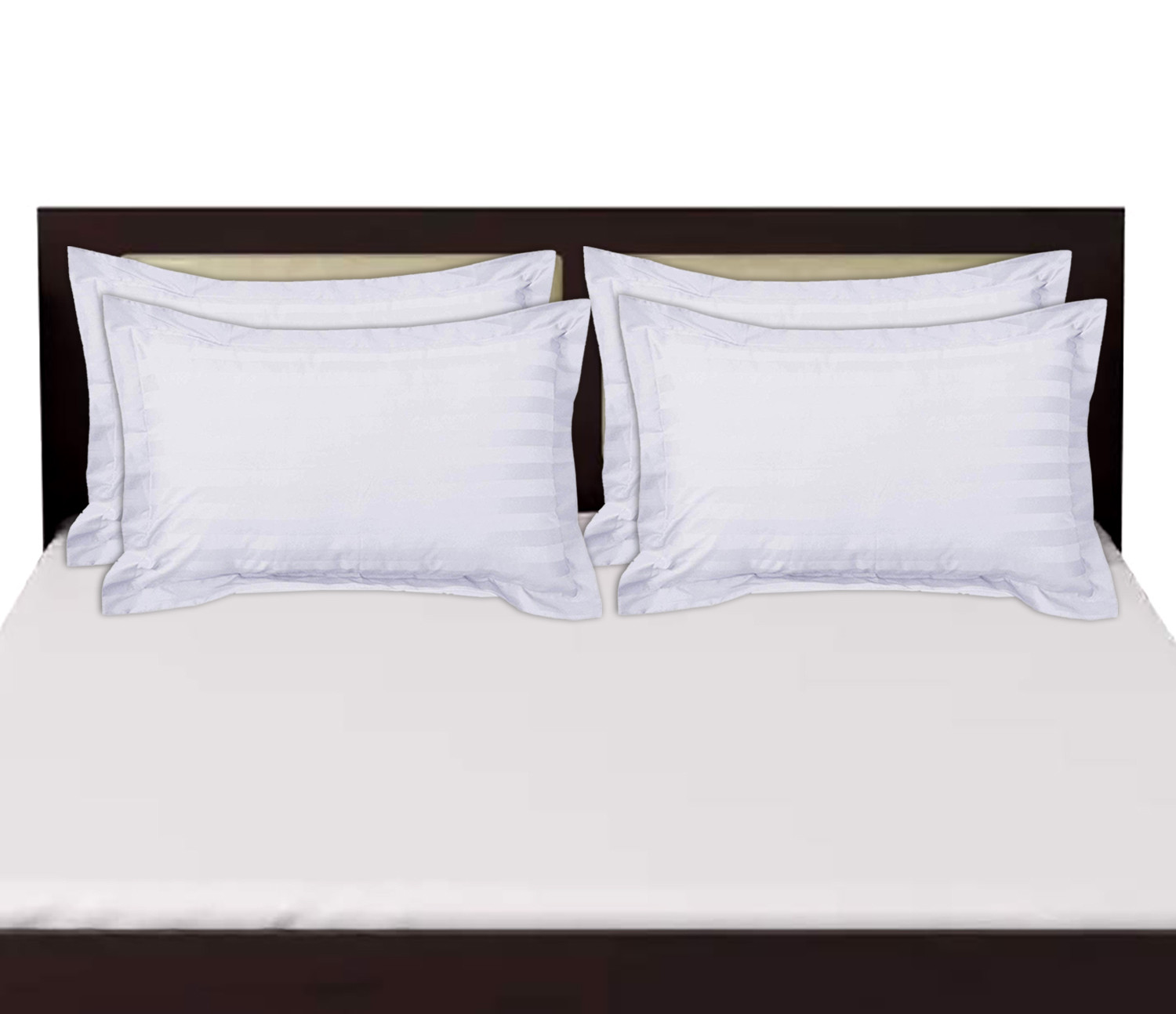 Kuber Industries Lining Design Breathable & Soft Cotton Pillow Cover/Protector/Case- 18x28 Inch,(White)-HS43KUBMART26779