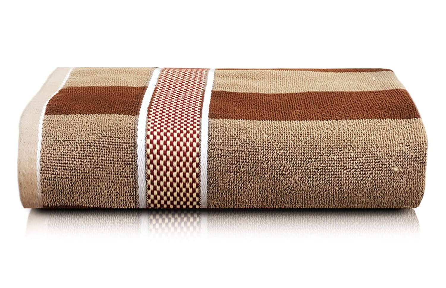 Kuber Industries Lining Design Luxurious, Soft Cotton Bath Towel With Check Border, 30