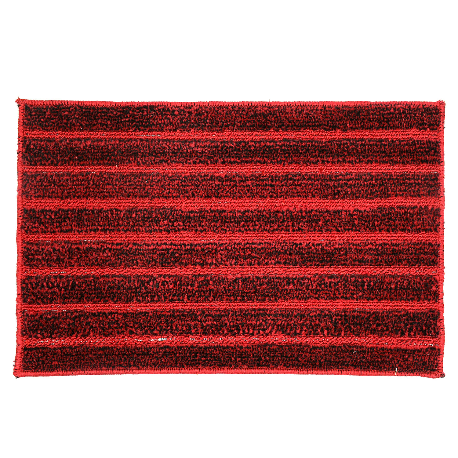 Kuber Industries Lining Design Soft, lightweigth Velvet Doormat/ Floor Mat (Maroon)