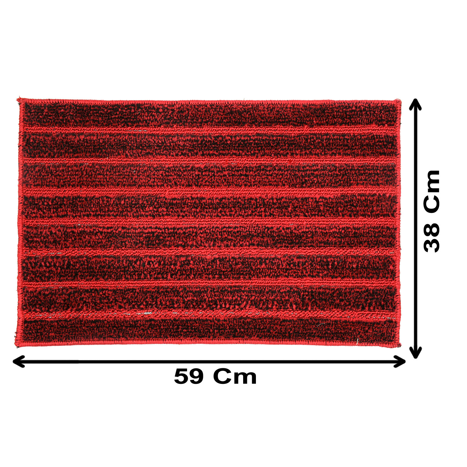 Kuber Industries Lining Design Soft, lightweigth Velvet Doormat/ Floor Mat (Maroon)