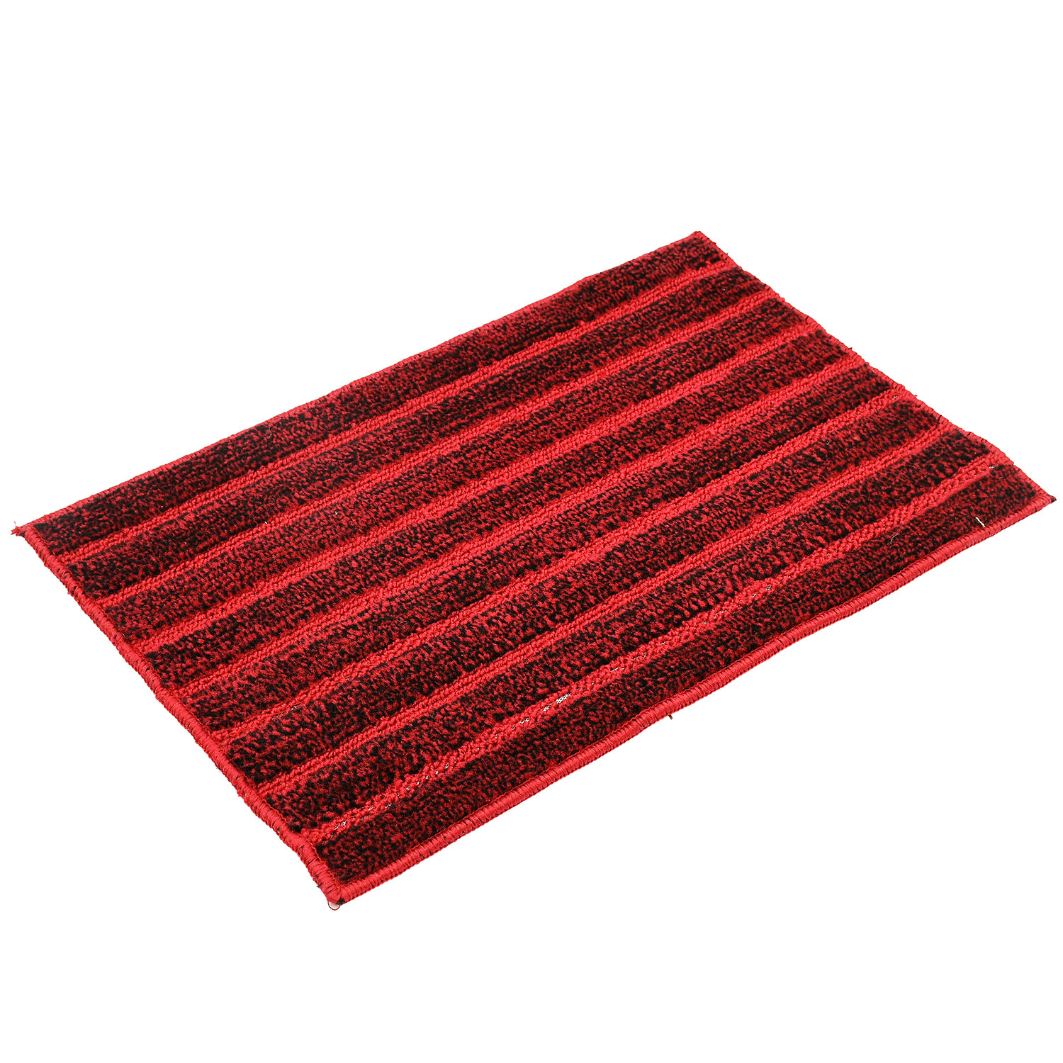 Kuber Industries Lining Design Soft, lightweigth Velvet Doormat/ Floor Mat (Maroon)
