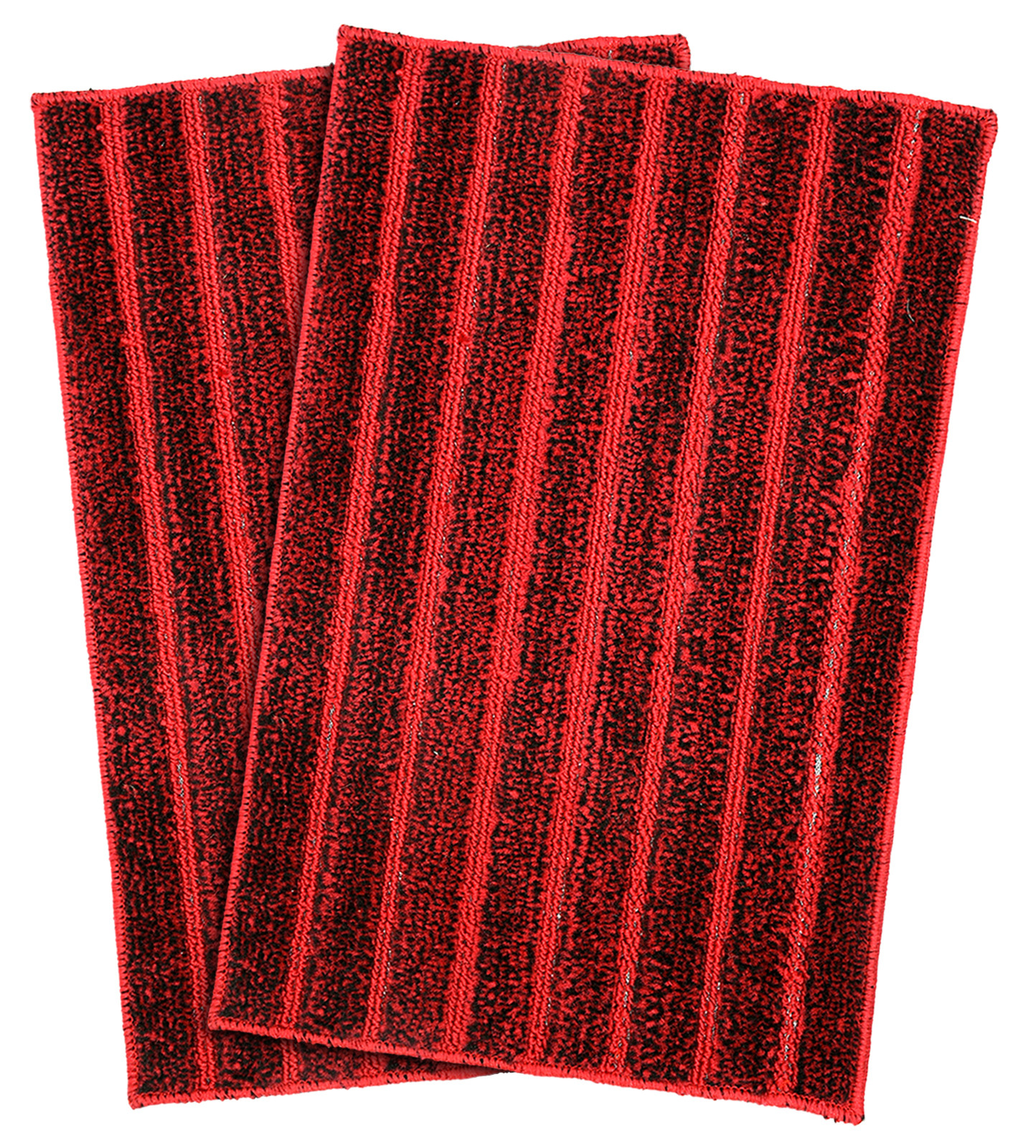 Kuber Industries Lining Design Soft, lightweigth Velvet Doormat/ Floor Mat (Maroon)